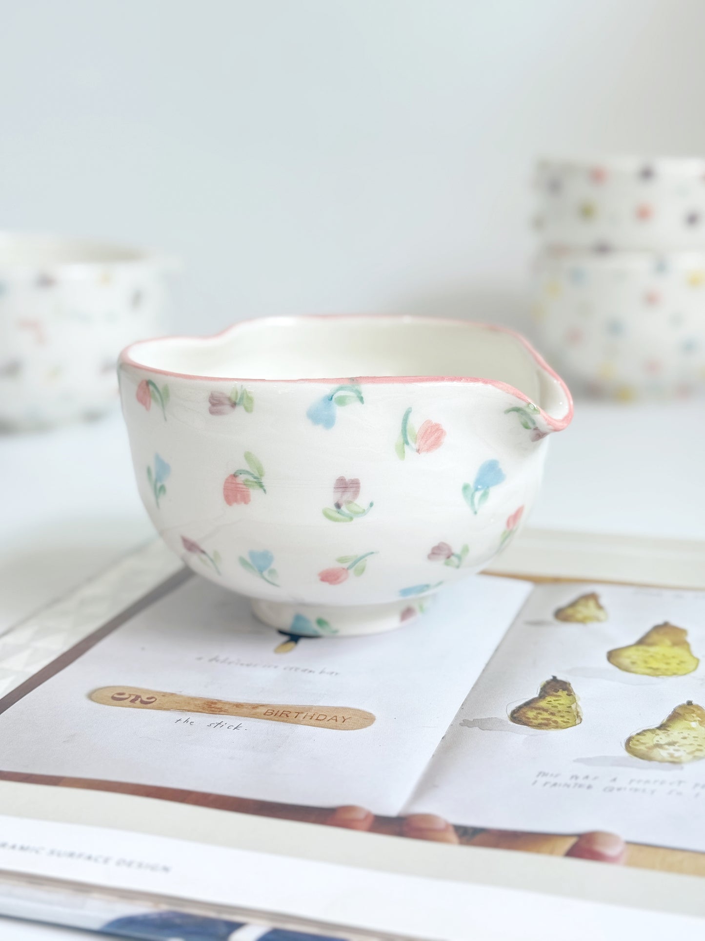 blushing tulip matcha bowl