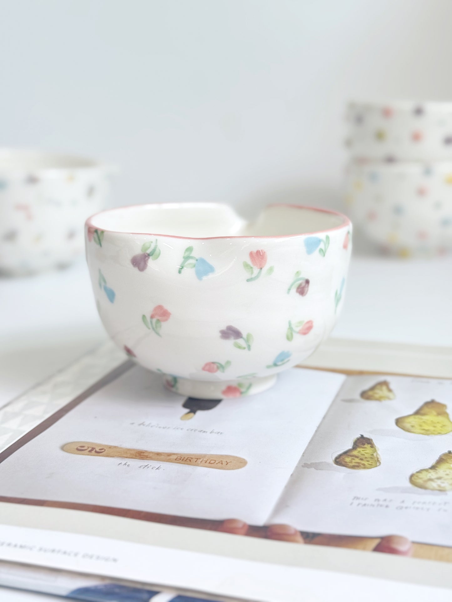 blushing tulip matcha bowl