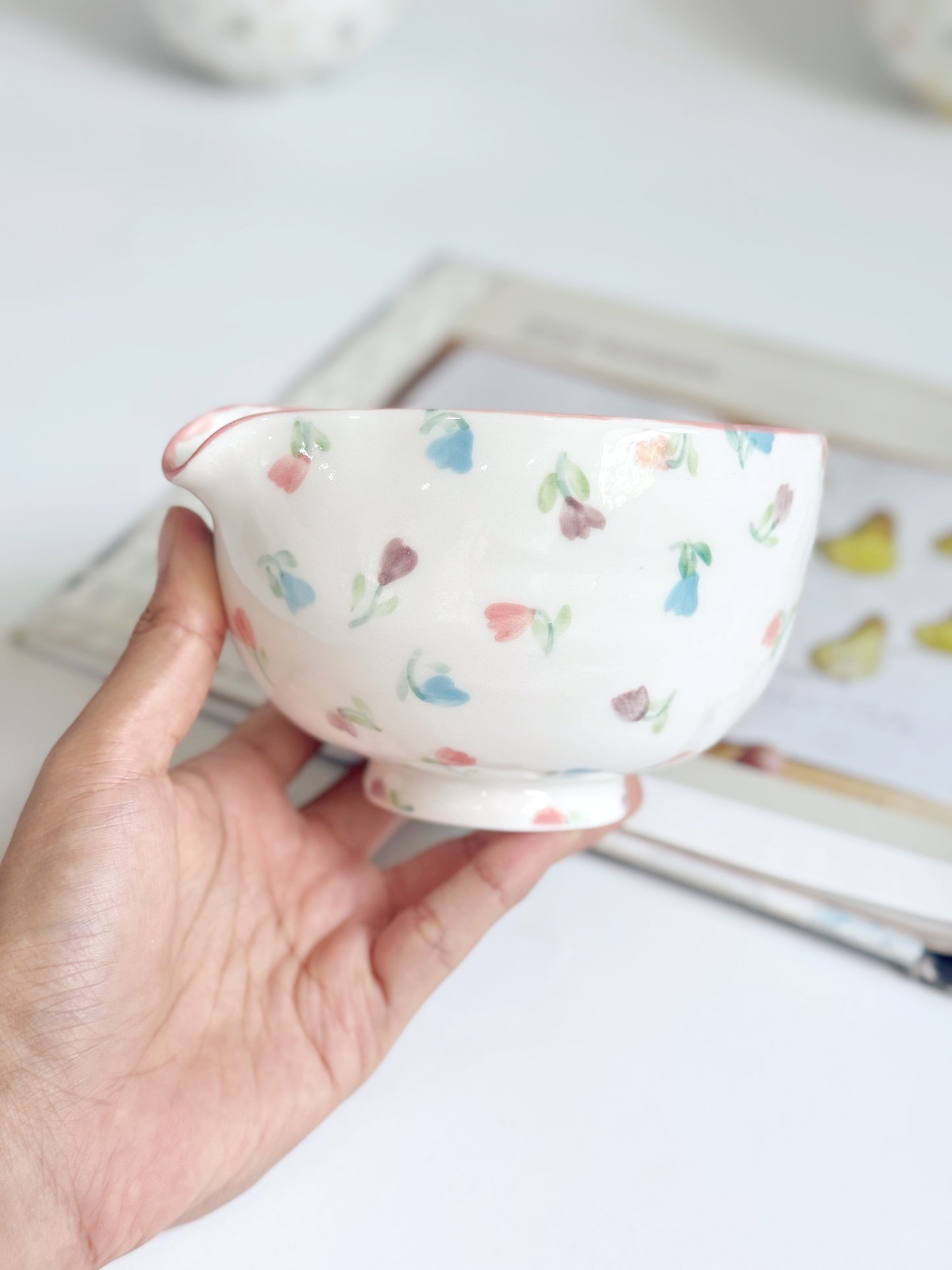 blushing tulip matcha bowl
