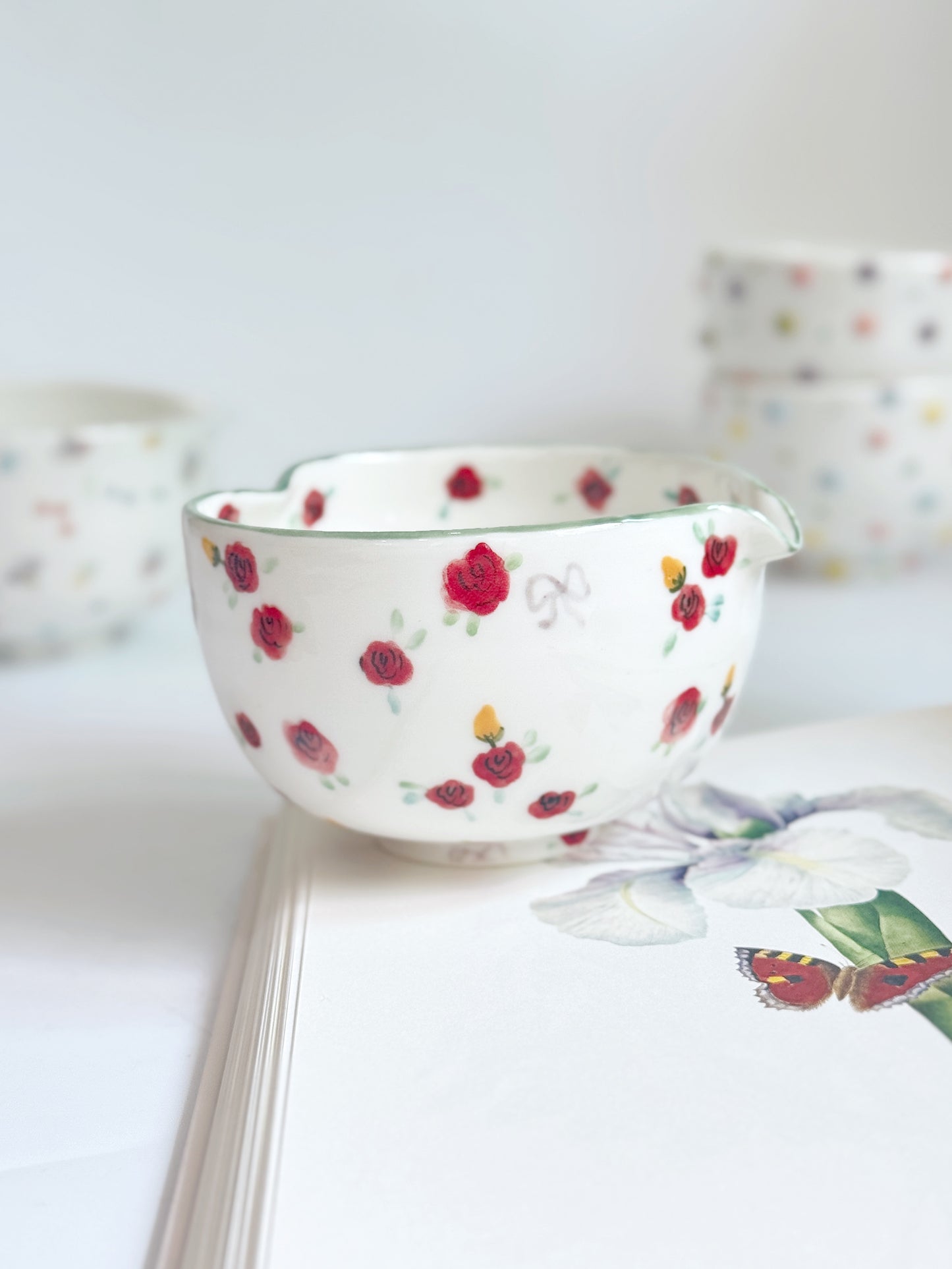 (PREORDER) red rose matcha bowl