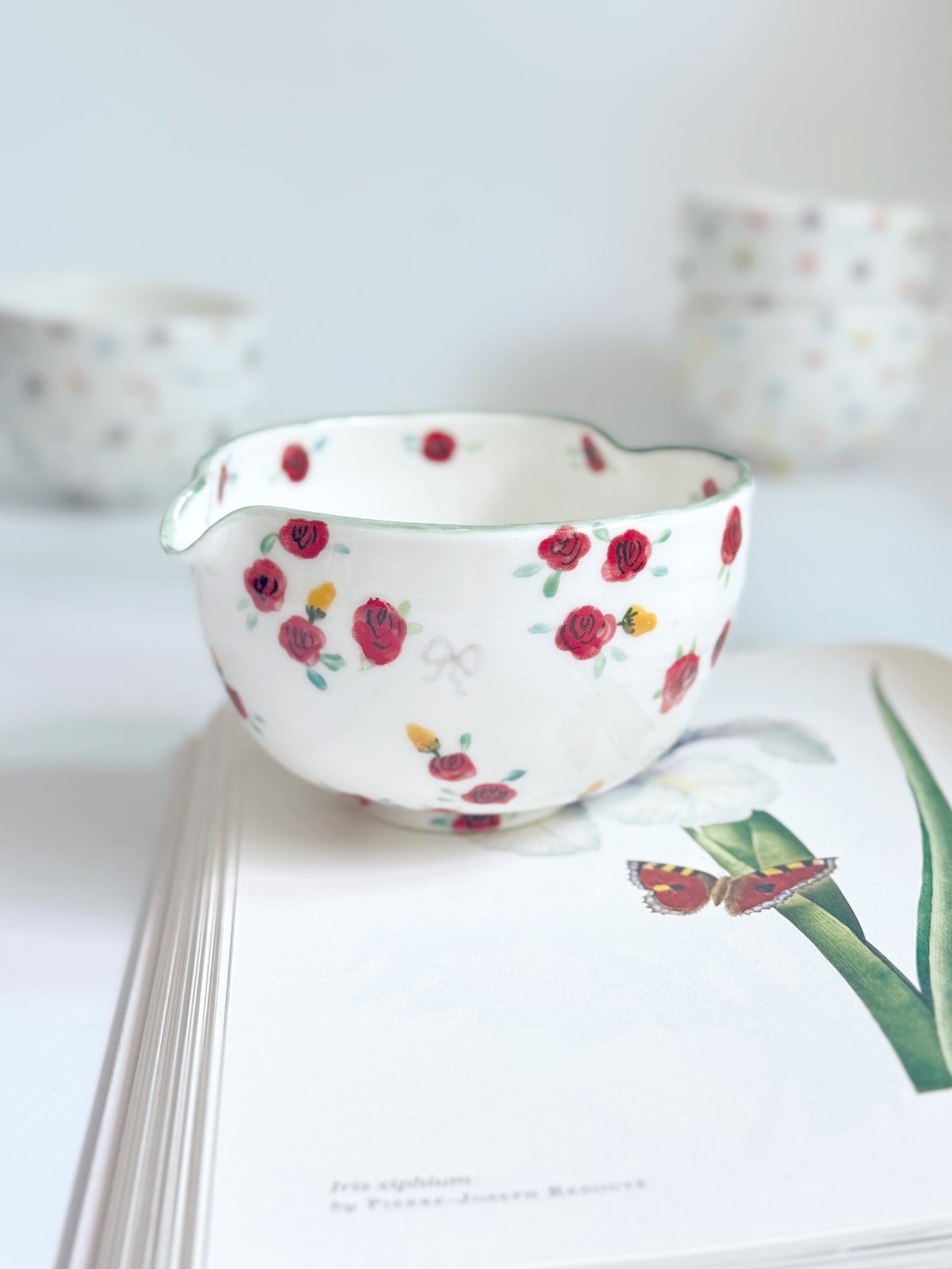 (PREORDER) red rose matcha bowl