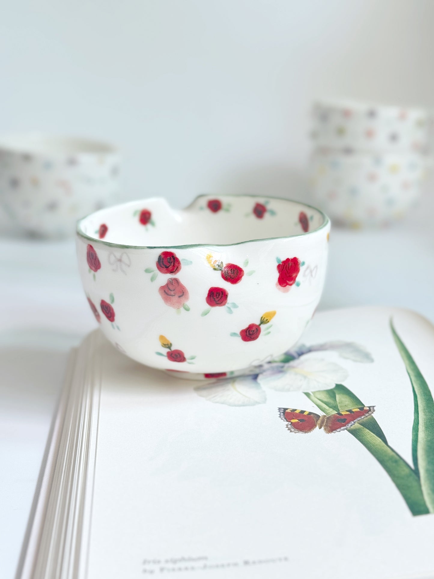 (PREORDER) red rose matcha bowl