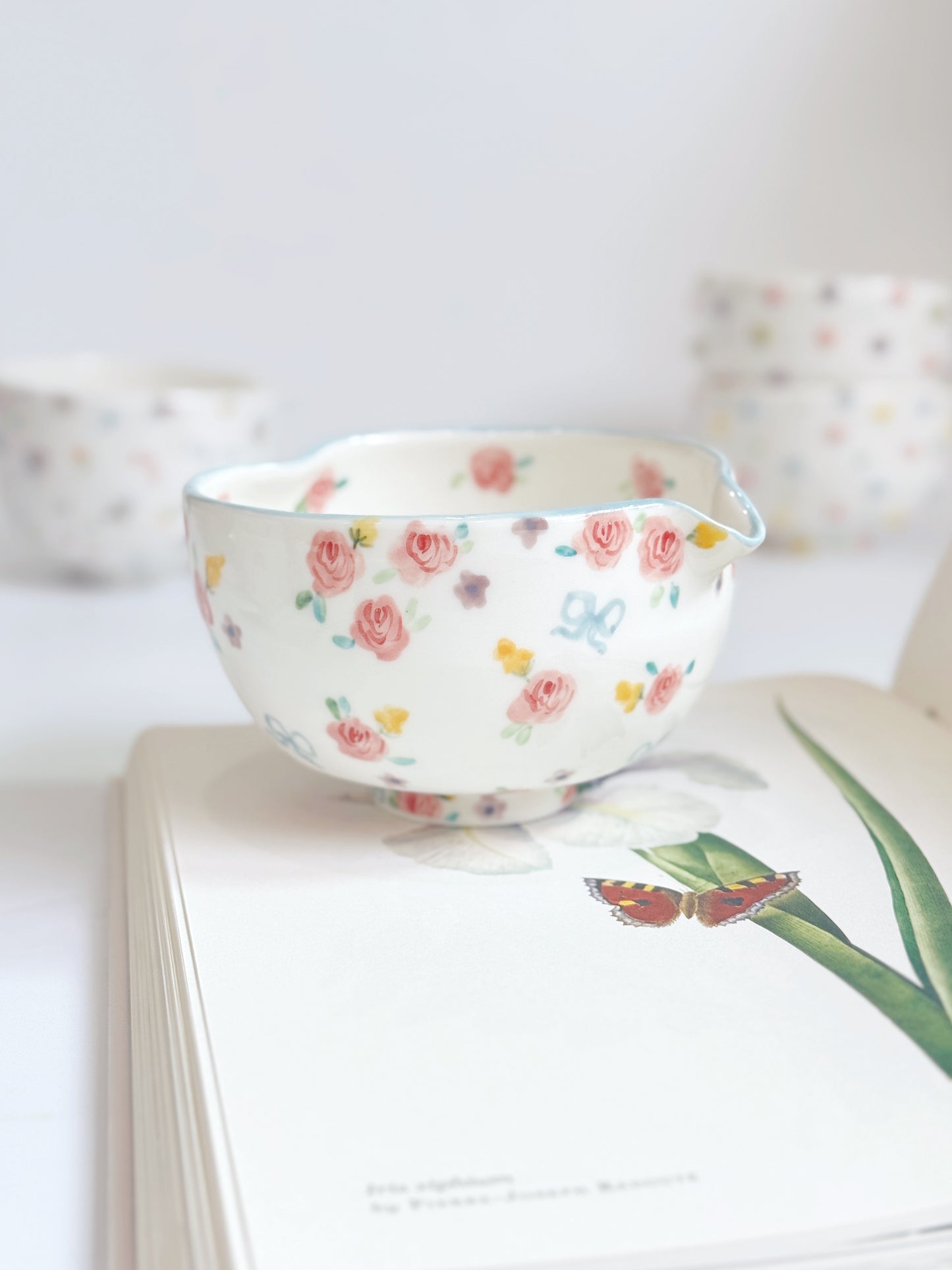 (PREORDER ) pink rose matcha bowl