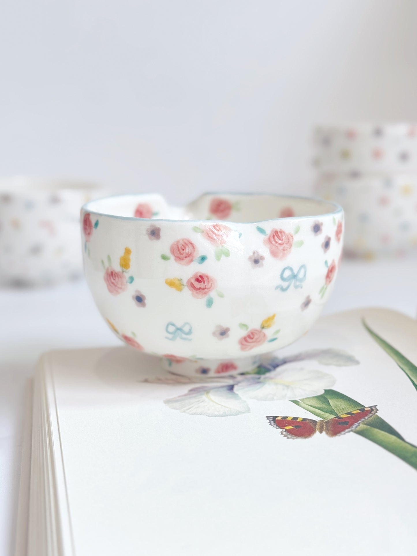(PREORDER ) pink rose matcha bowl