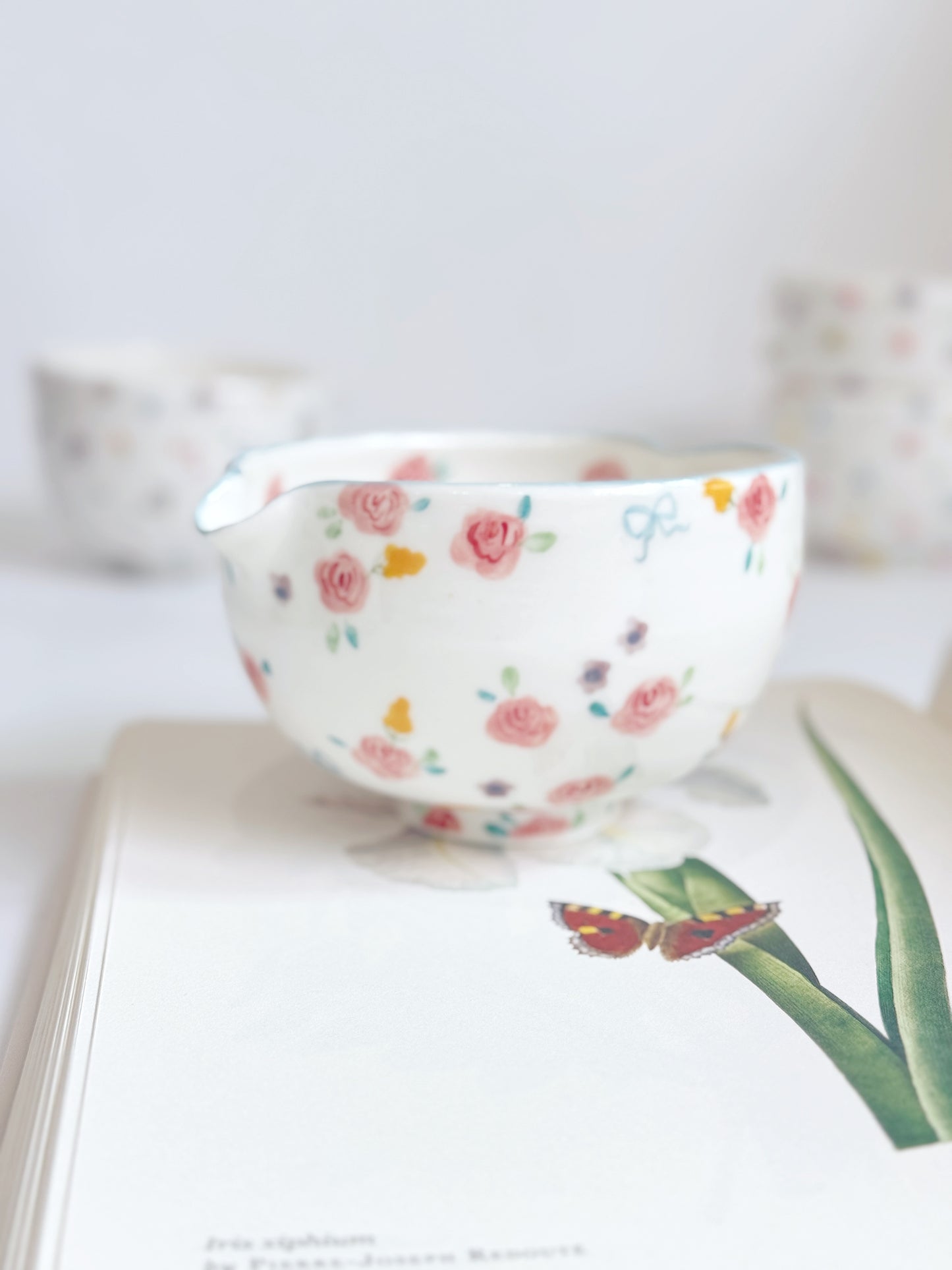 (PREORDER ) pink rose matcha bowl