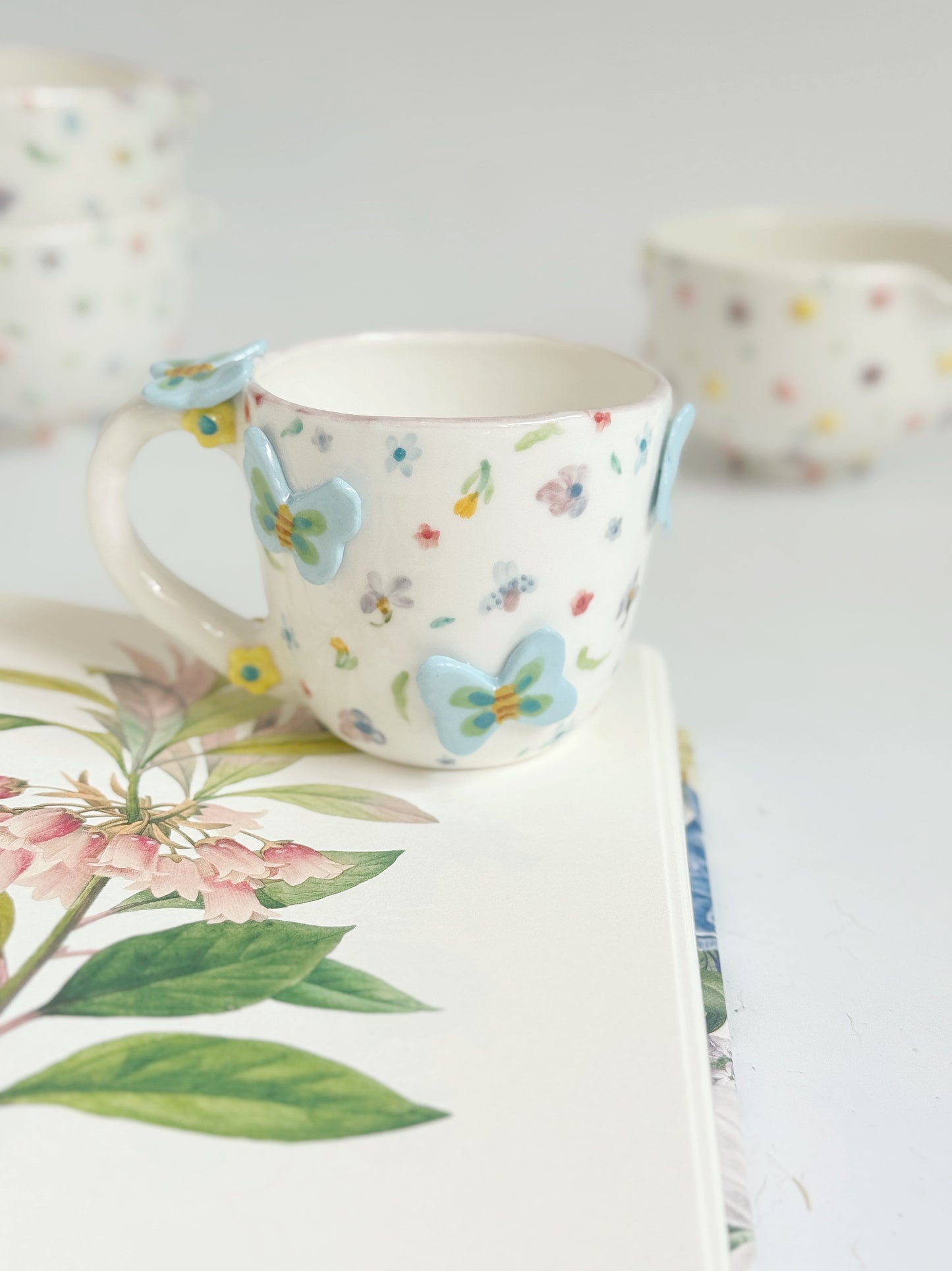 purple floral whimsy cup