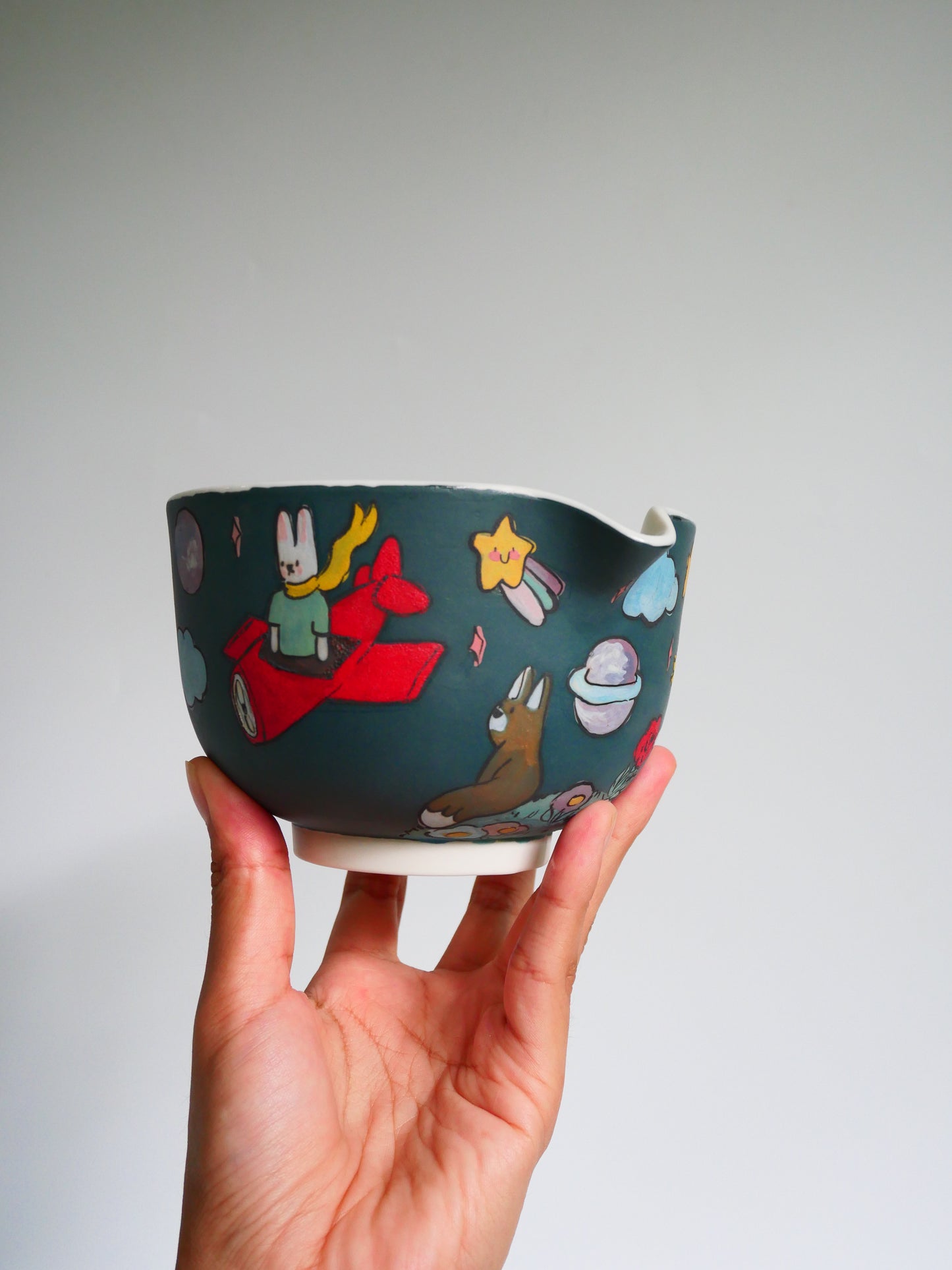 the adventure of the little bunny prince matcha bowl