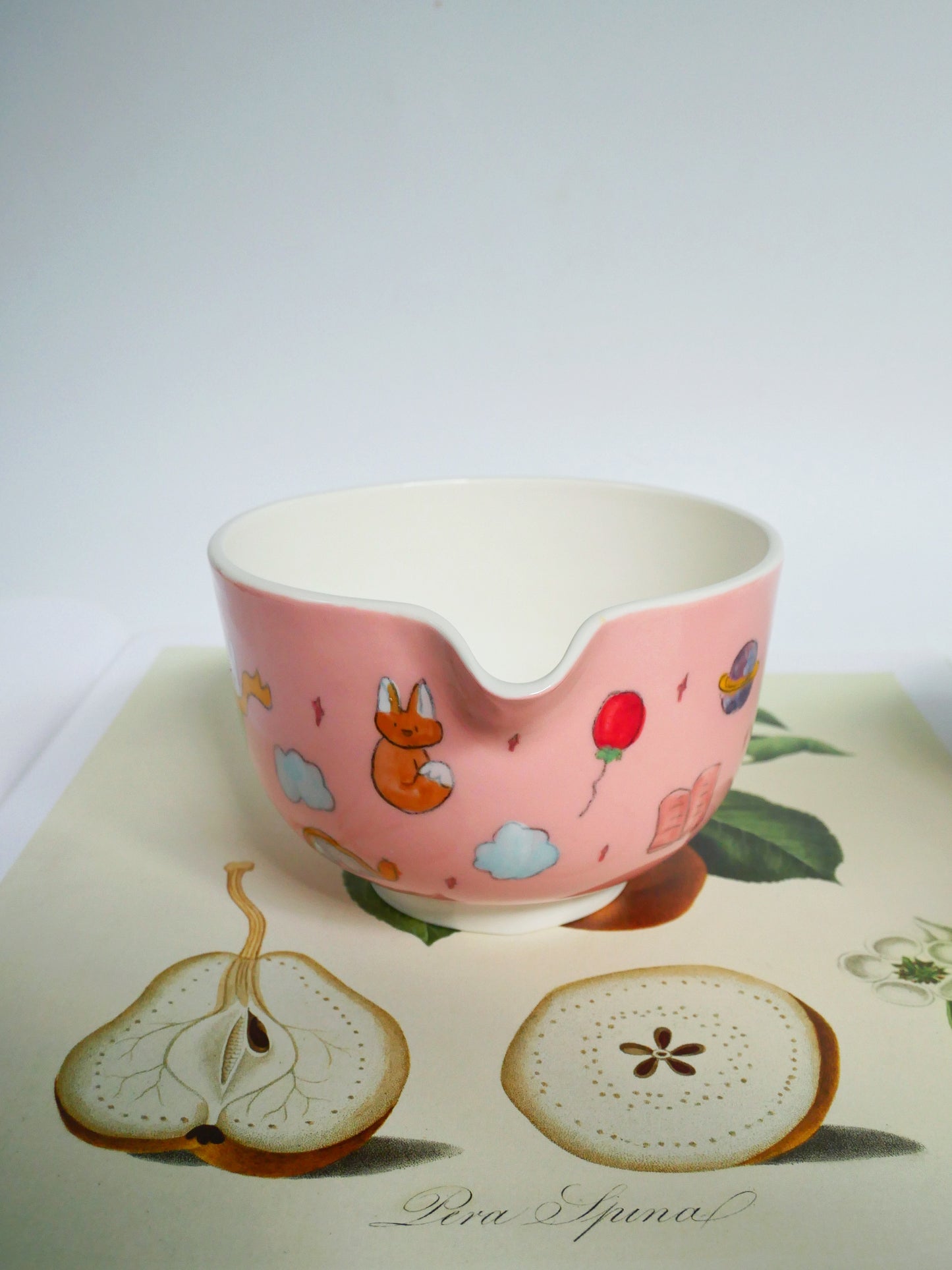 the adventure of the little bunny prince matcha bowl (pink)