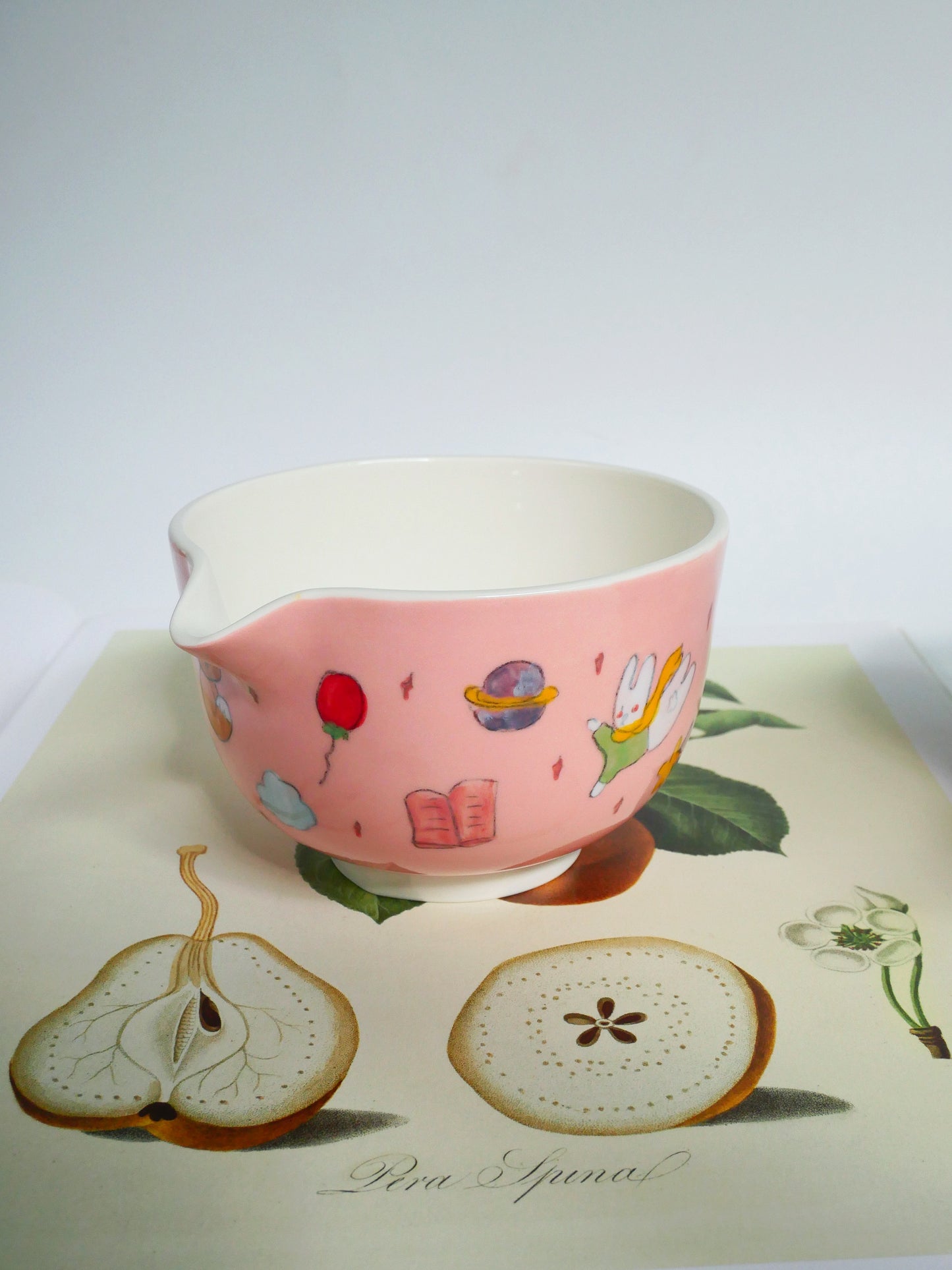 the adventure of the little bunny prince matcha bowl (pink)