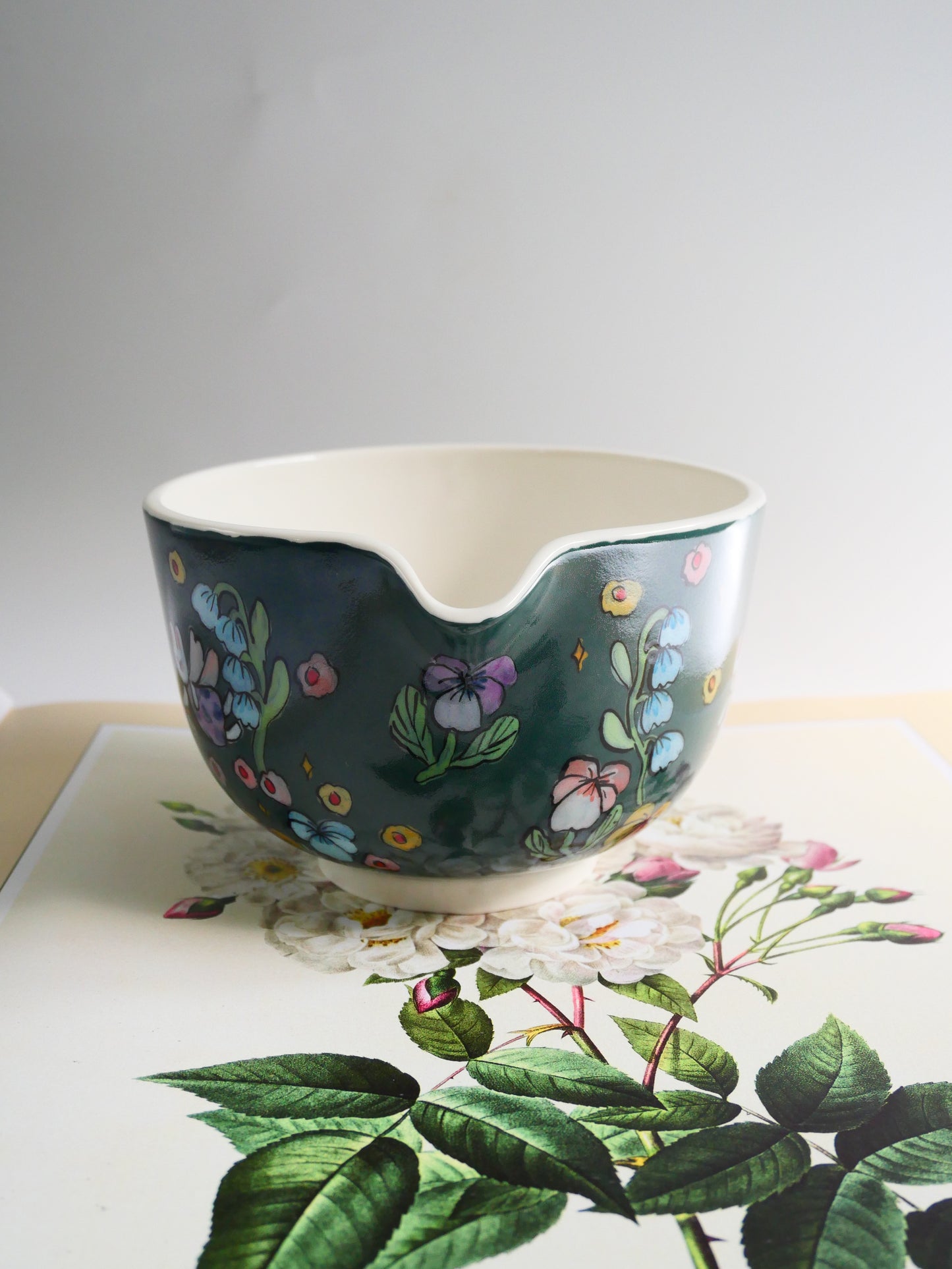 fairy bunny and the night flowers matcha bowl
