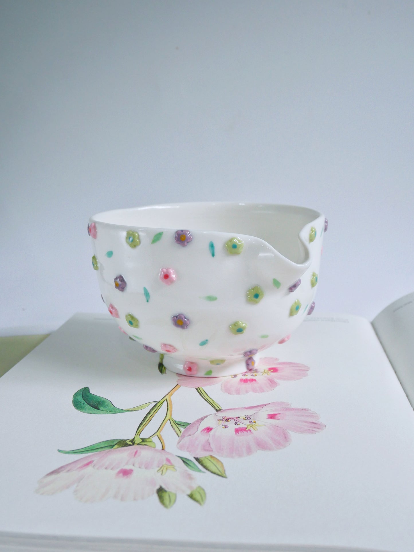 moss and mauve matcha bowl