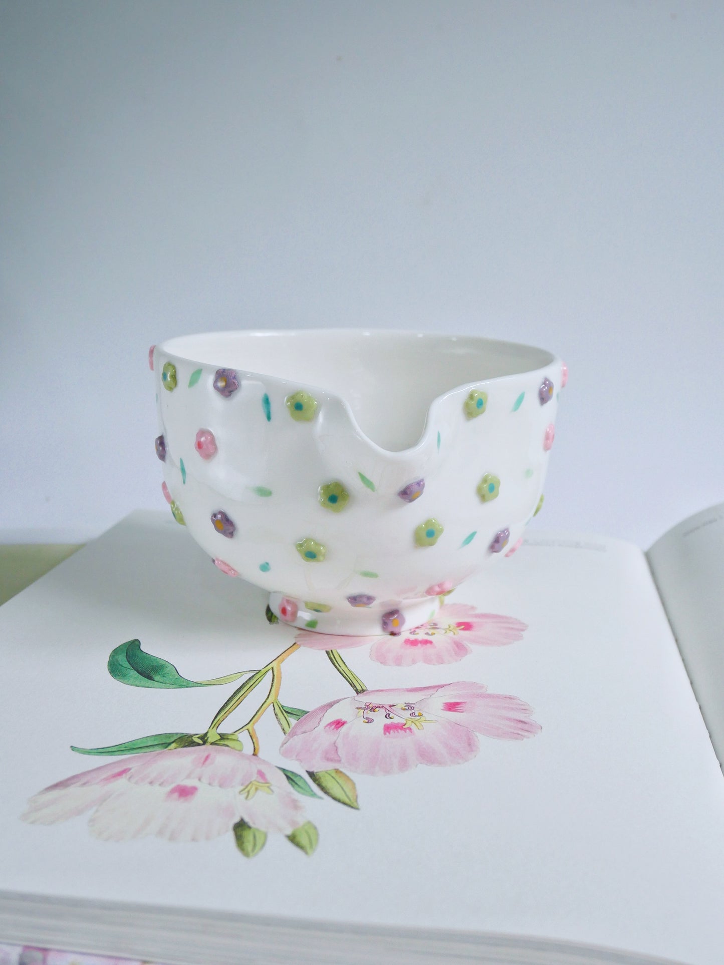 moss and mauve matcha bowl