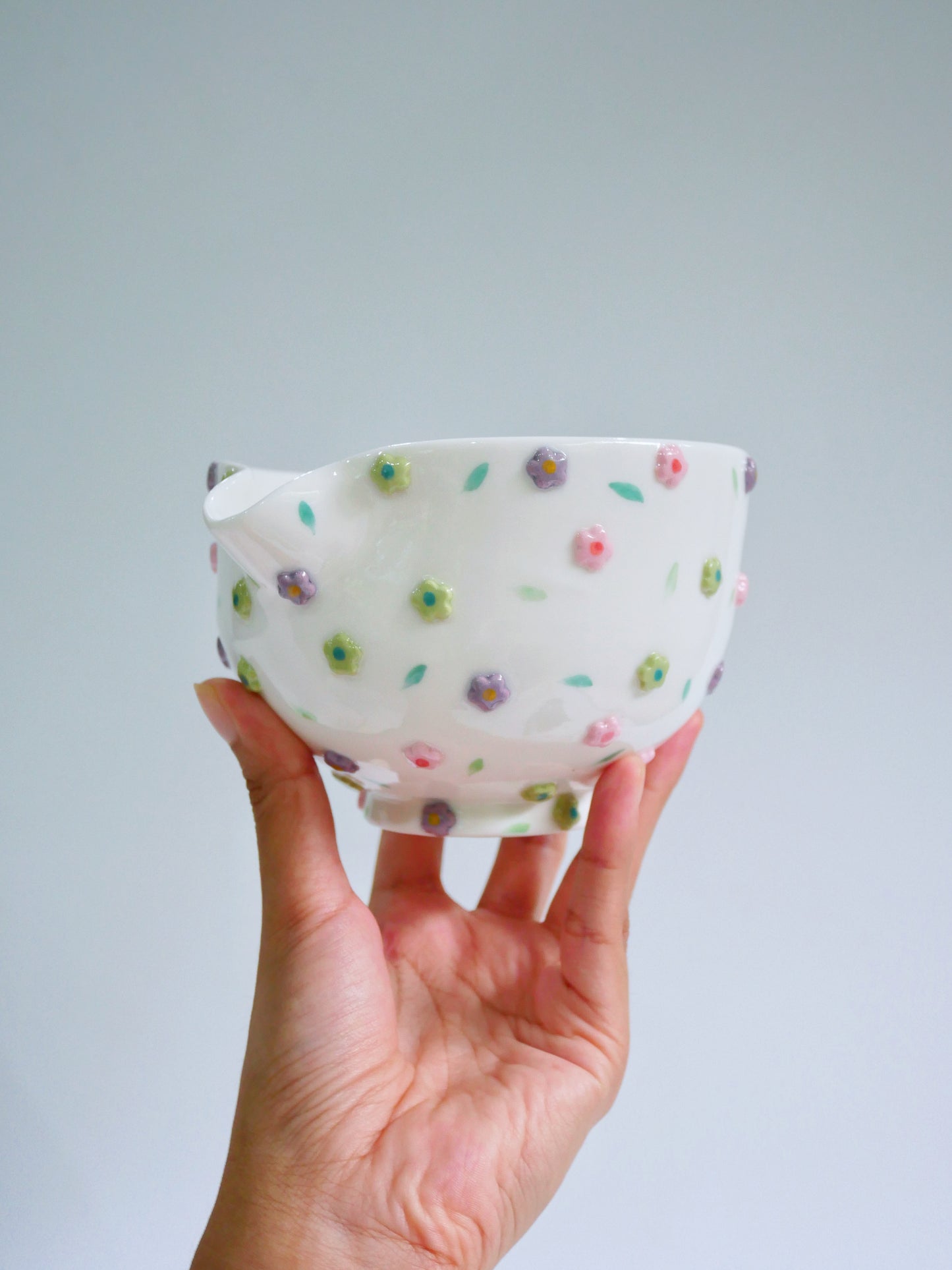 moss and mauve matcha bowl
