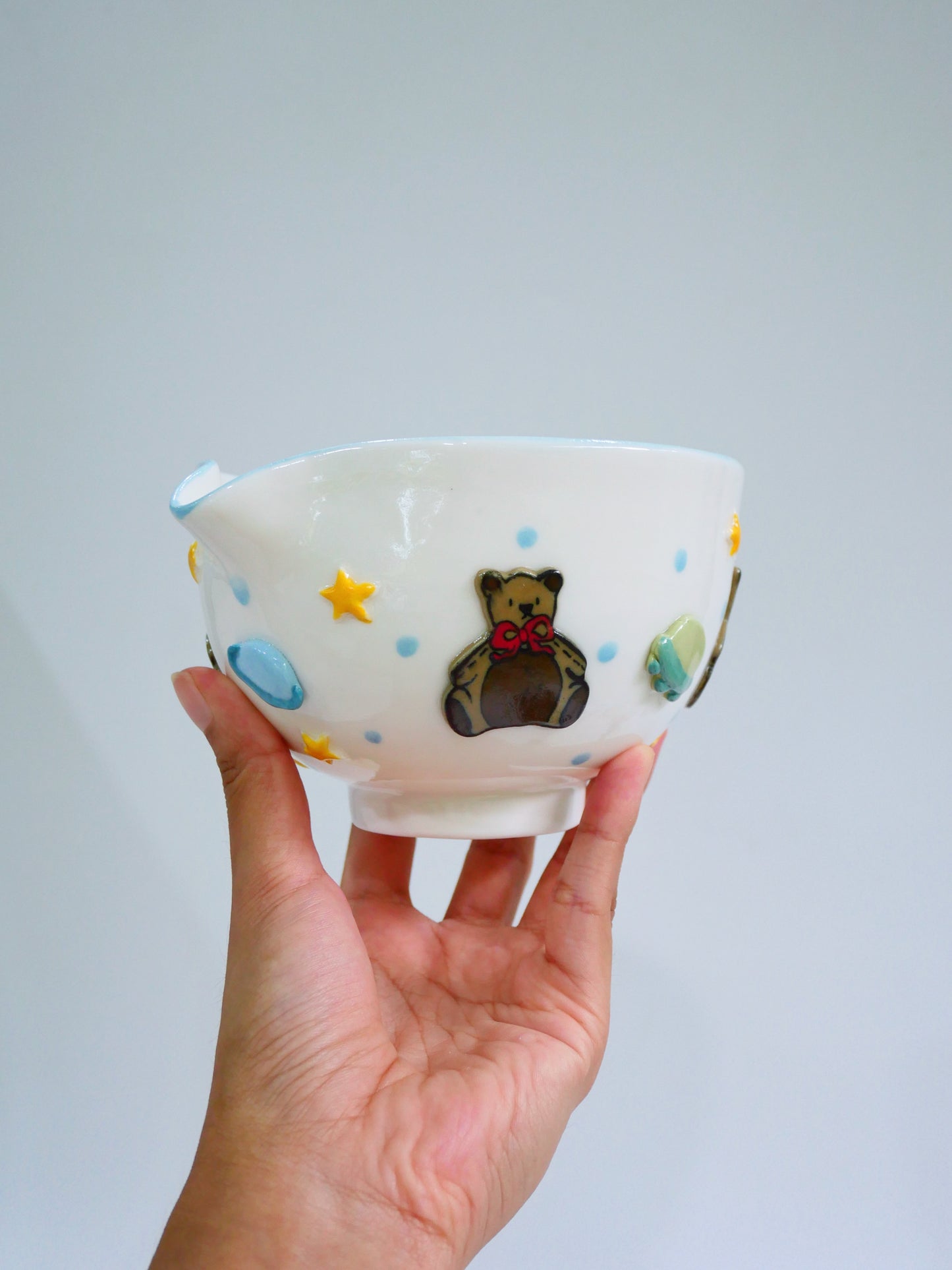 teddy bear matcha bowl