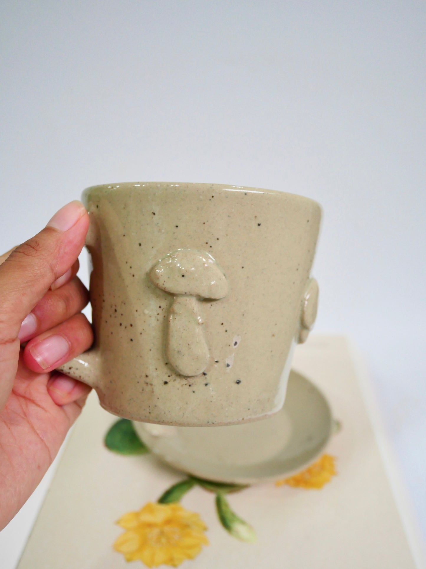 mushroom tea cup