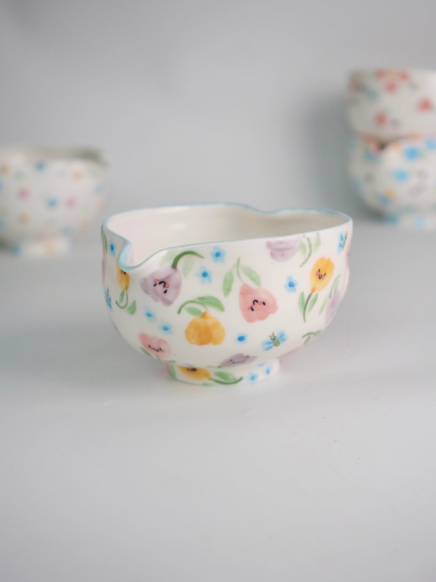 blushing tulip matcha bowl