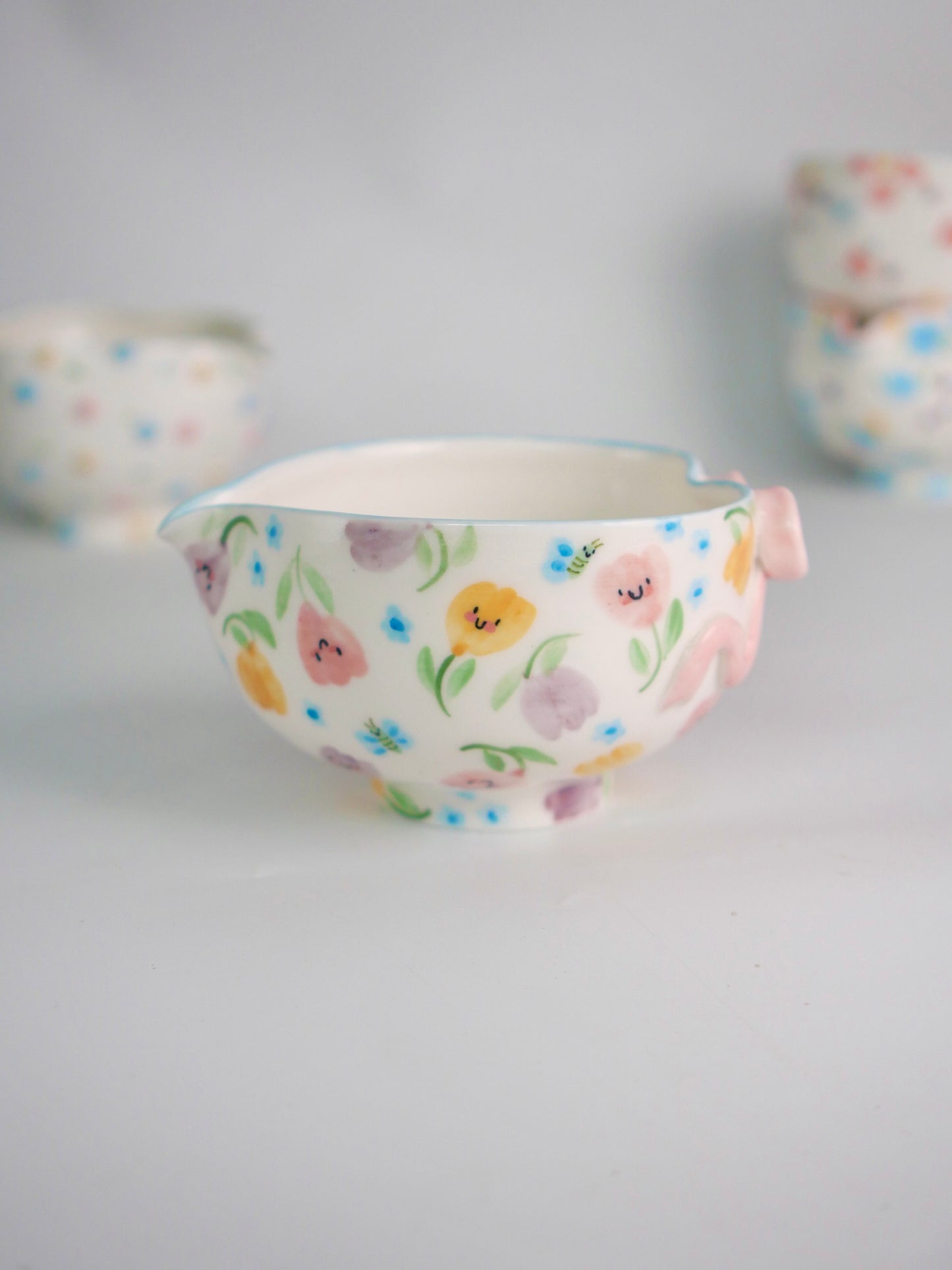blushing tulip matcha bowl