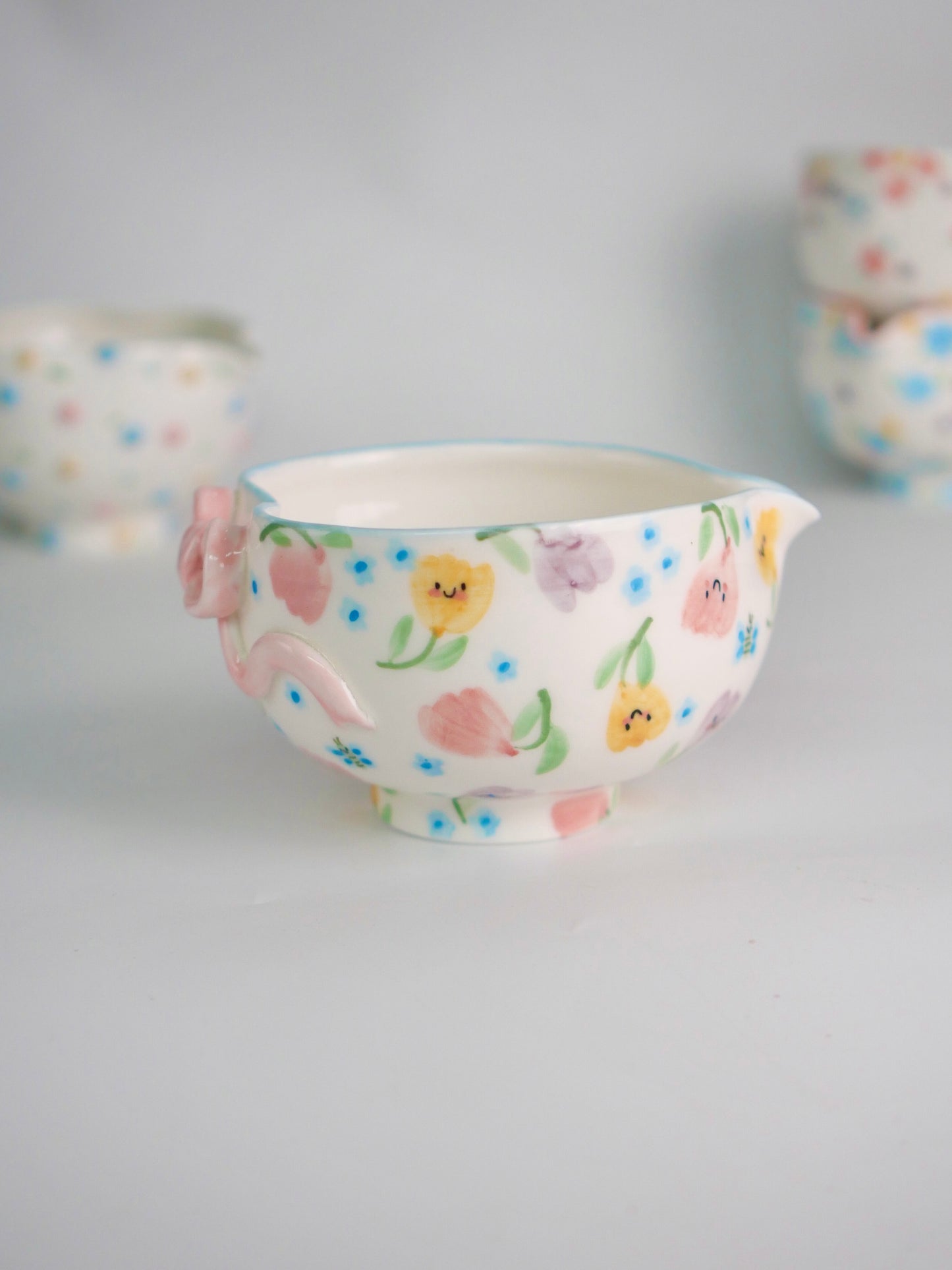 blushing tulip matcha bowl