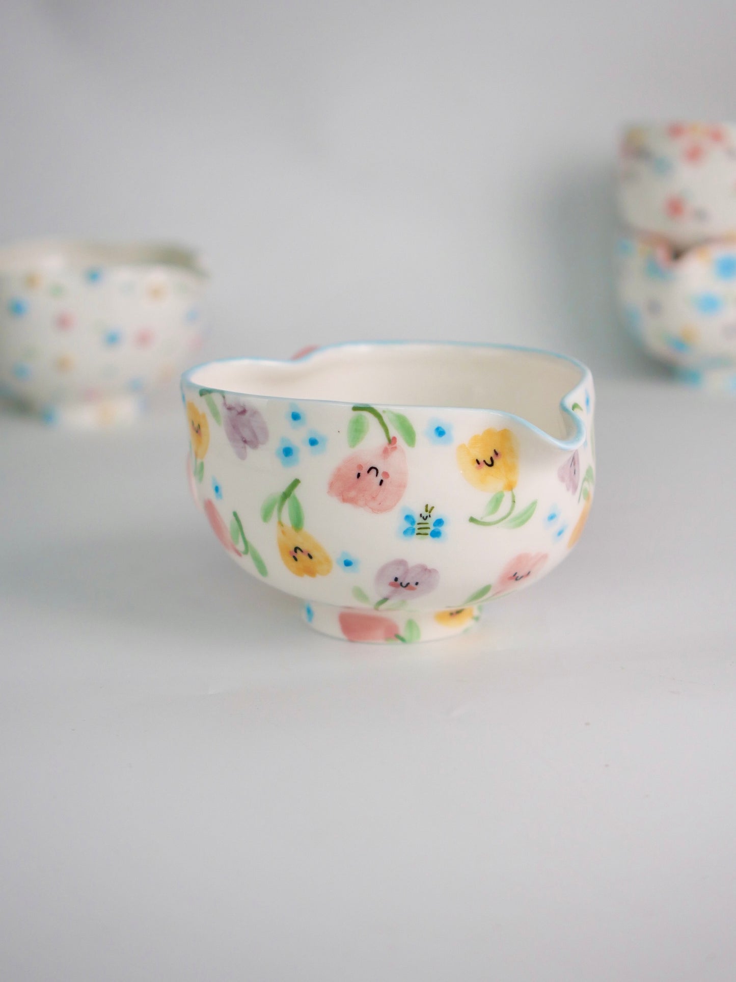 blushing tulip matcha bowl