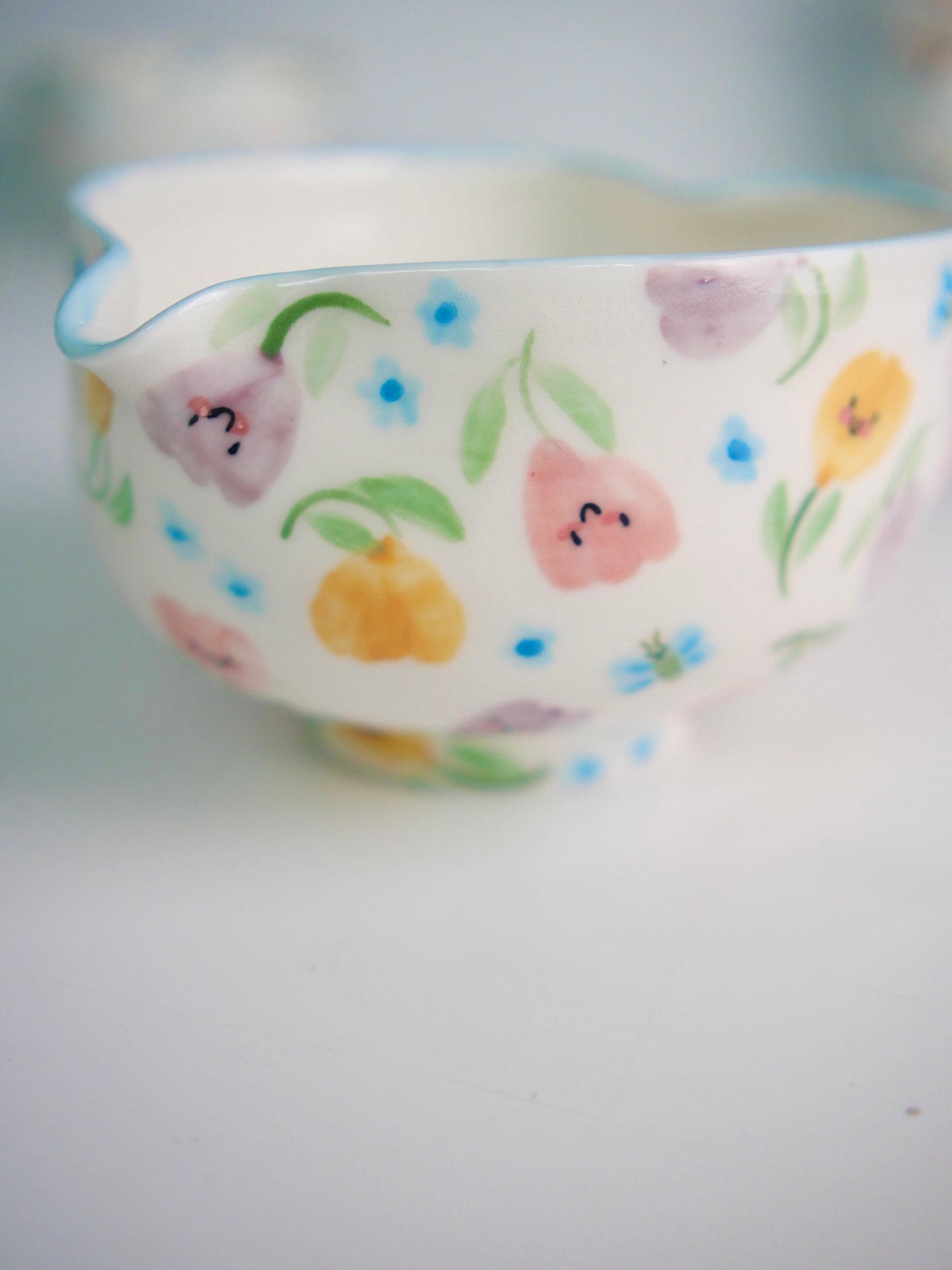 blushing tulip matcha bowl