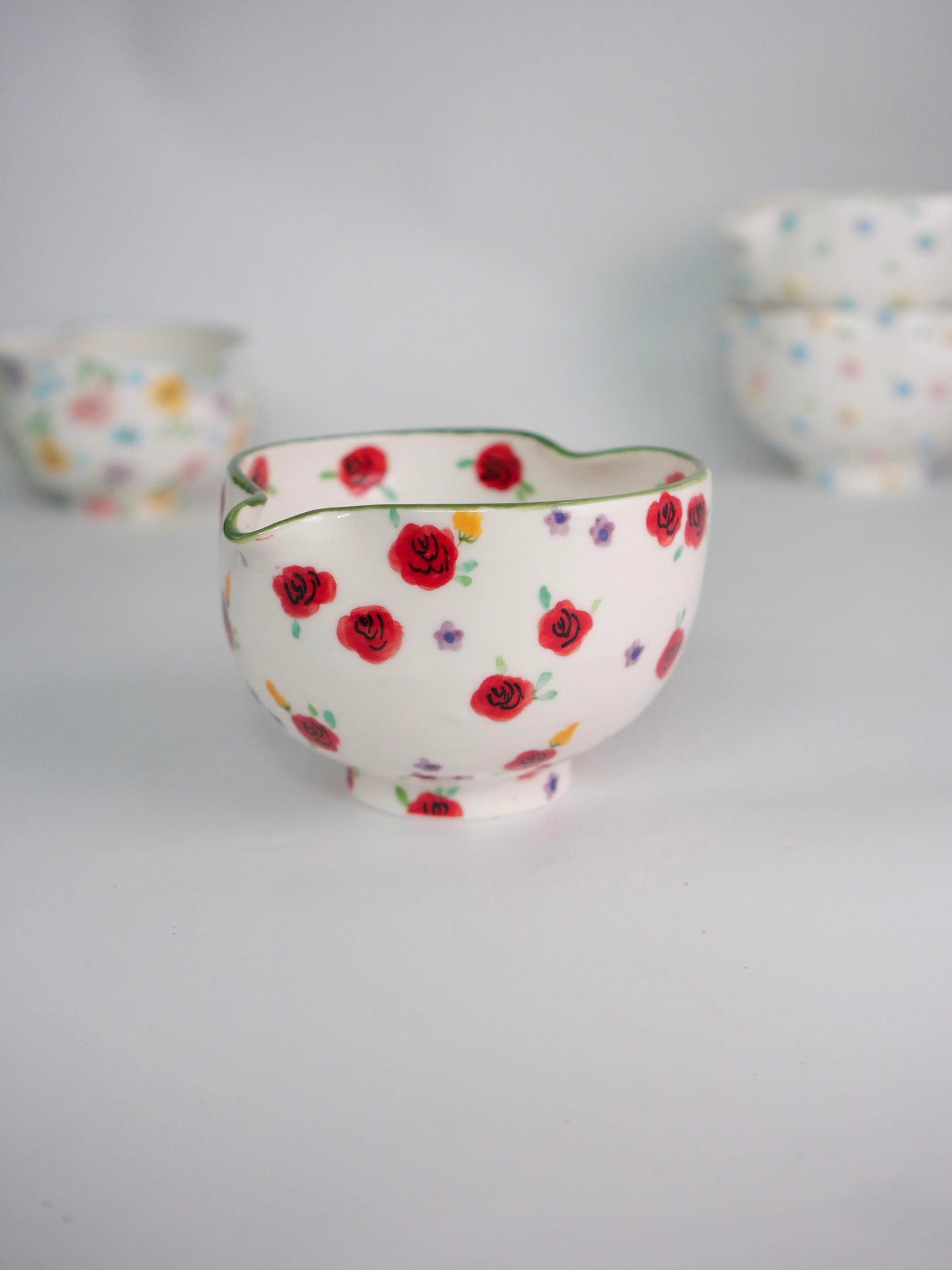 red rose matcha bowl