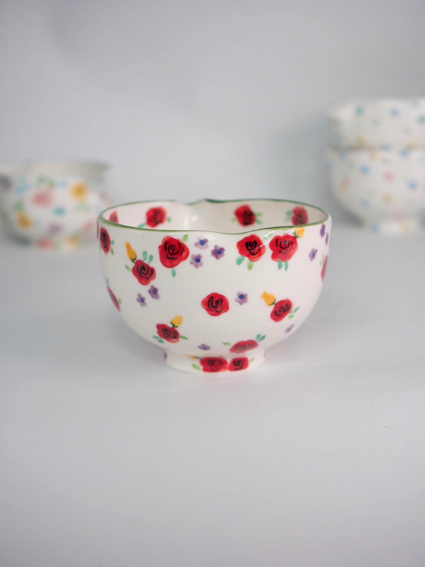 red rose matcha bowl