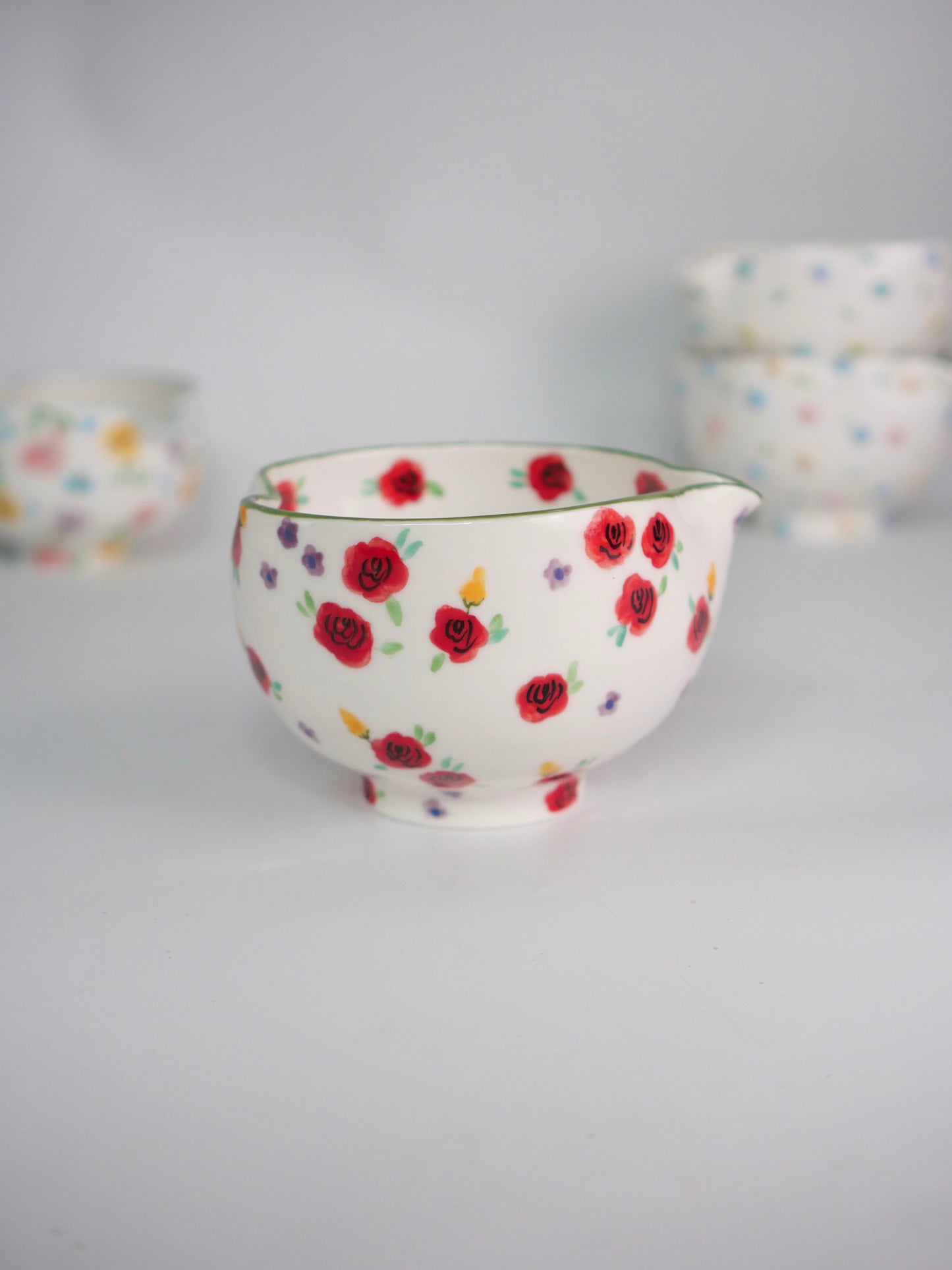 red rose matcha bowl
