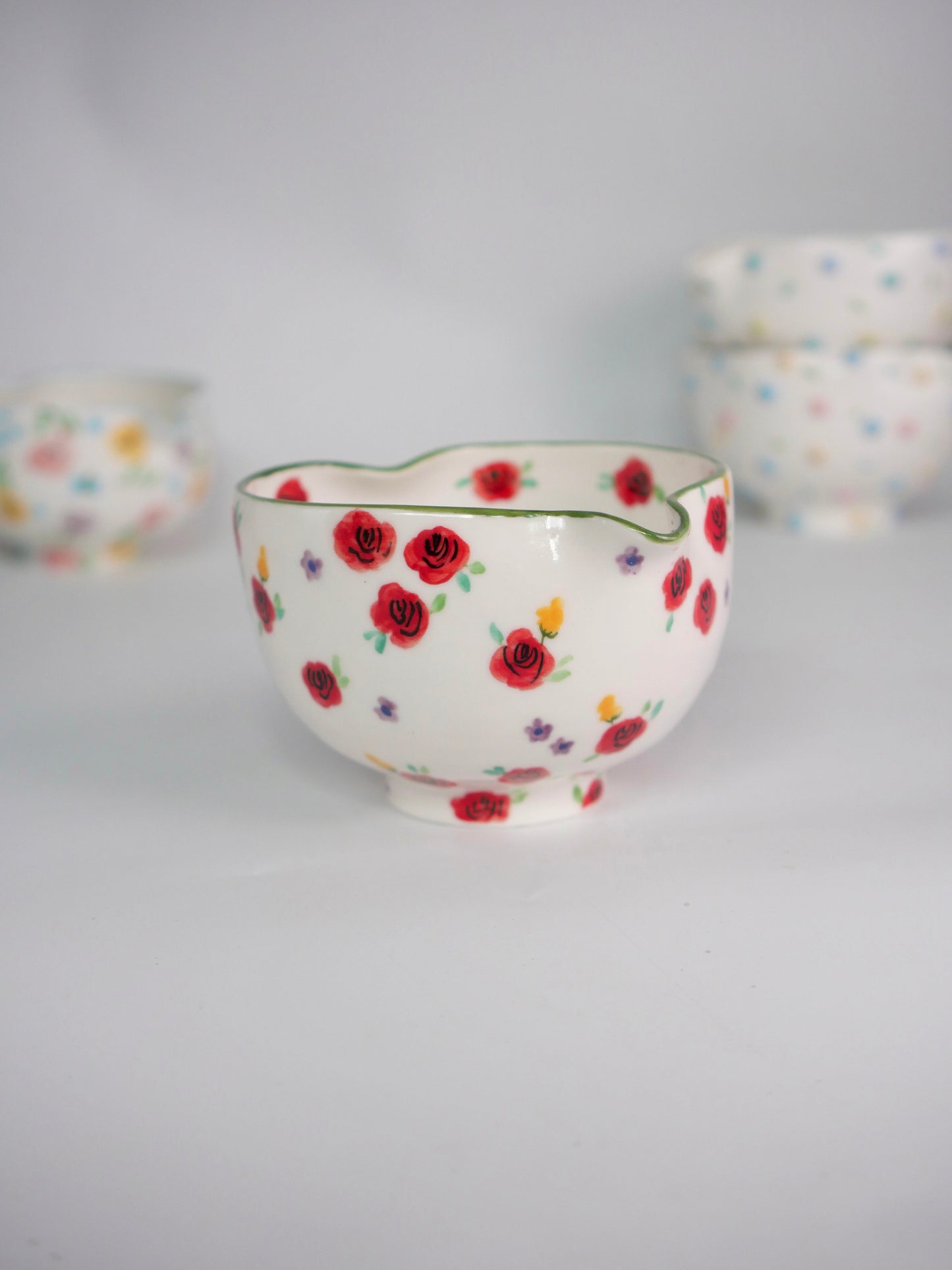 red rose matcha bowl