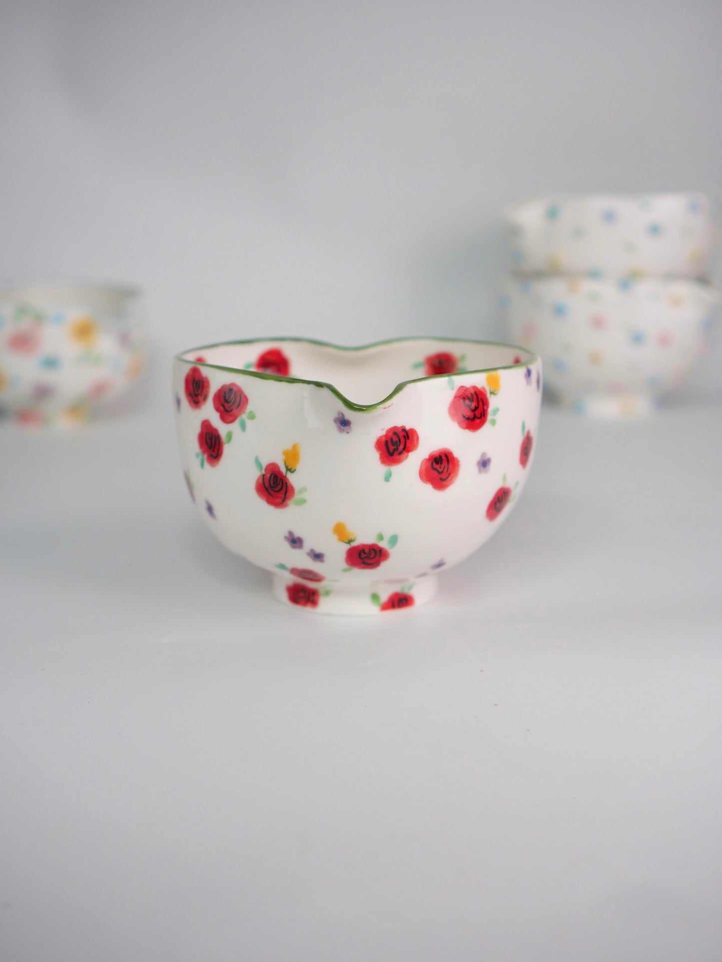 red rose matcha bowl