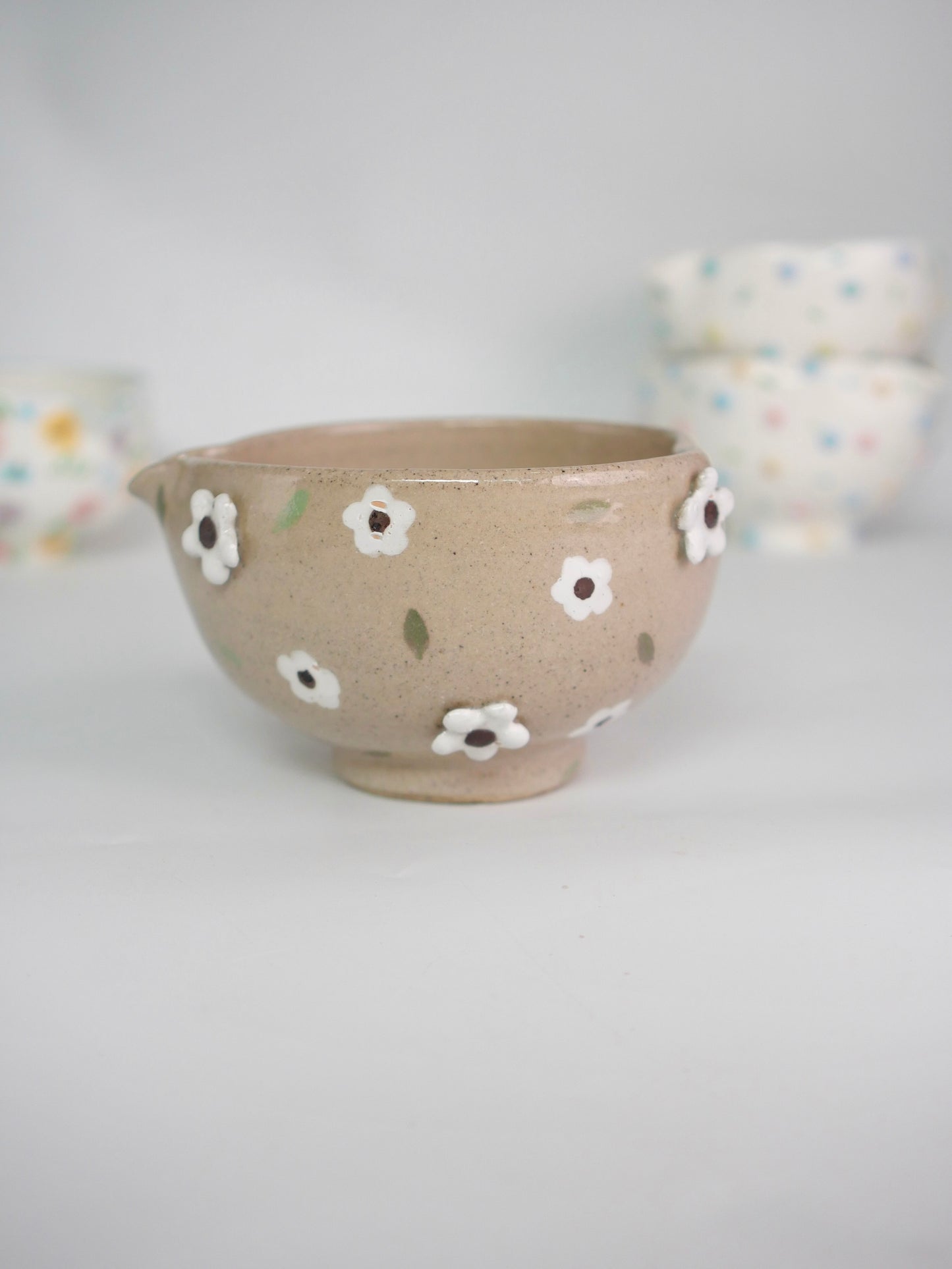 earthen blossom matcha bowl