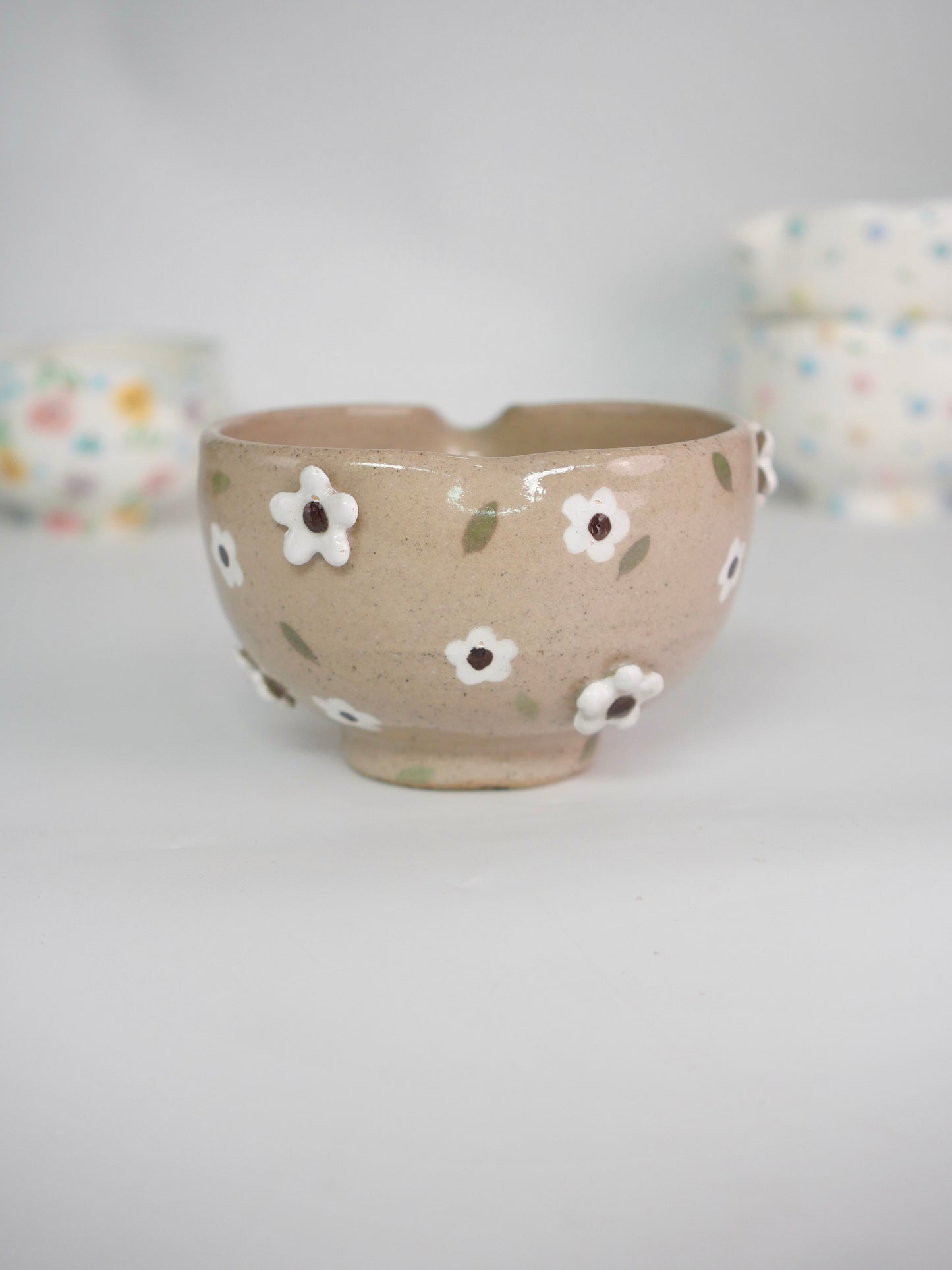 earthen blossom matcha bowl