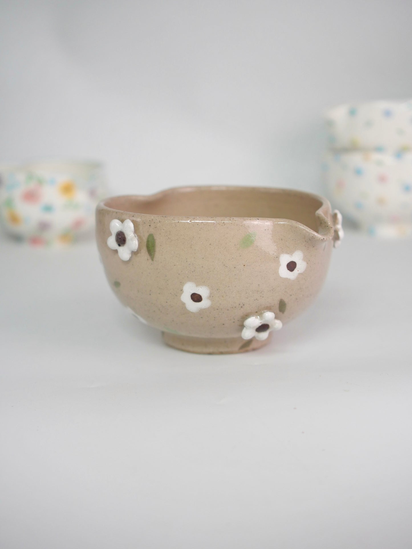 earthen blossom matcha bowl
