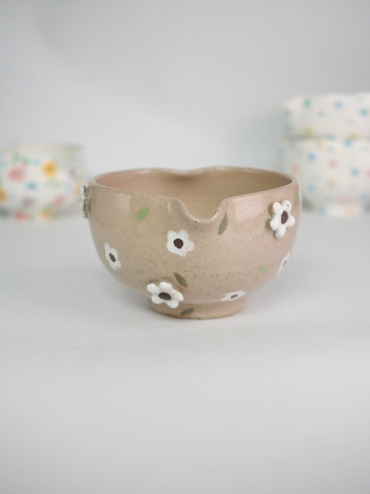 earthen blossom matcha bowl