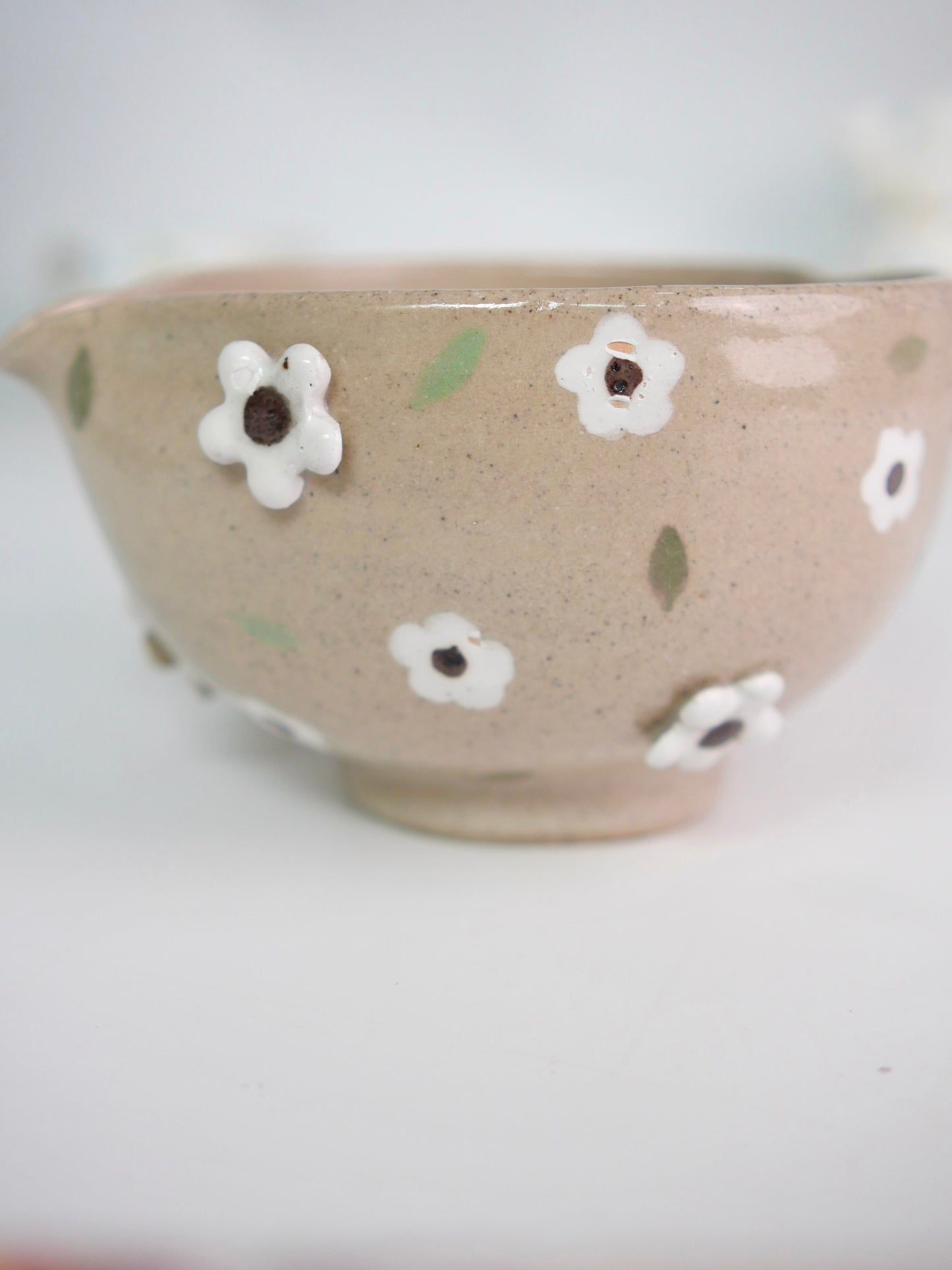 earthen blossom matcha bowl