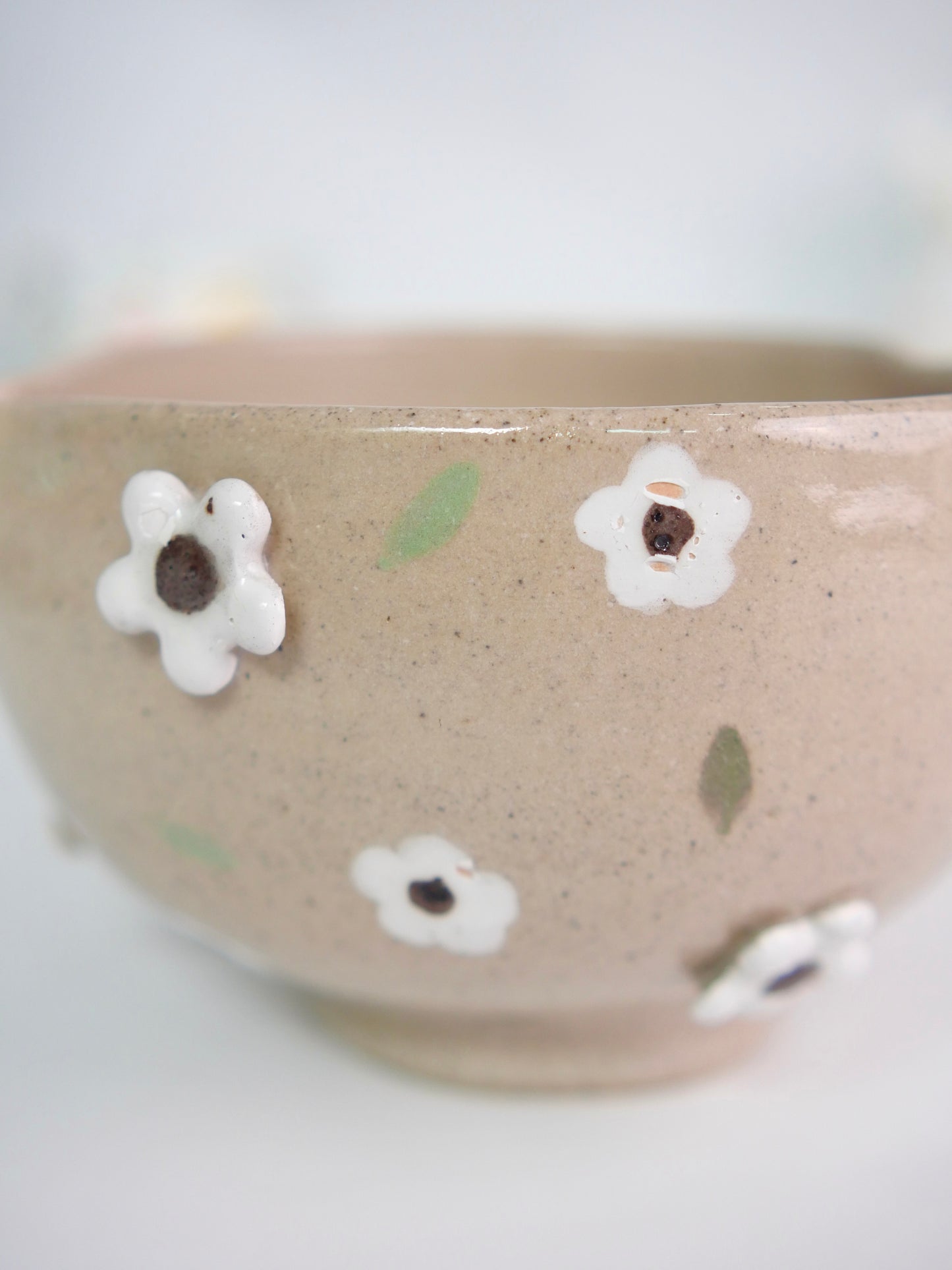 earthen blossom matcha bowl