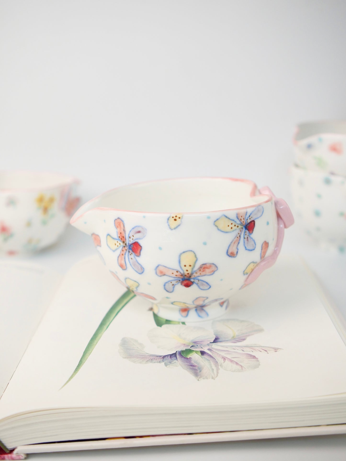 pink orchid matcha bowl