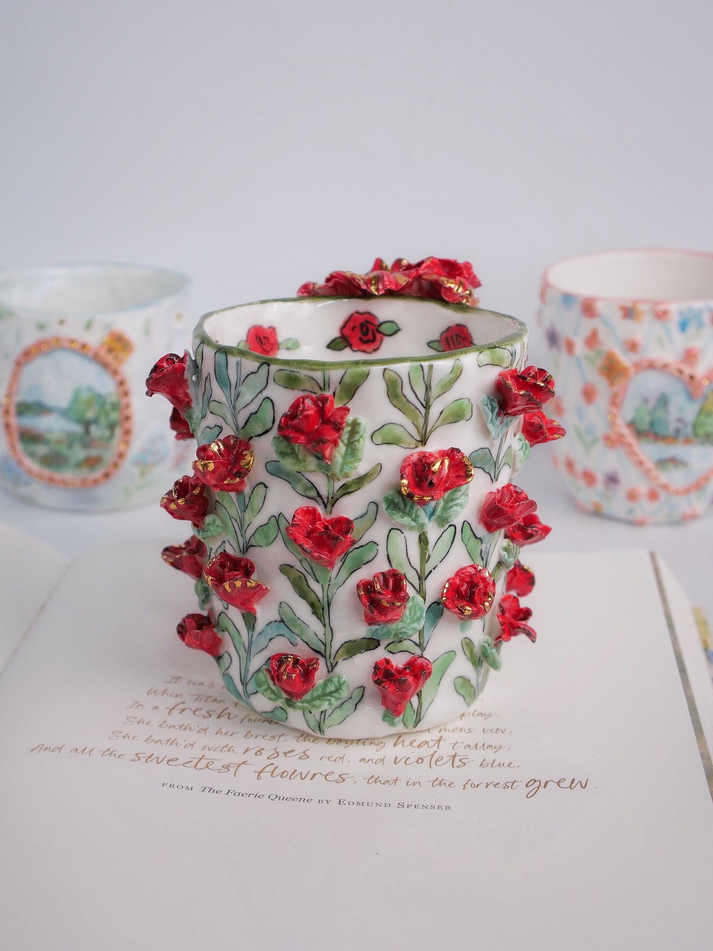 Crimson bloom mug