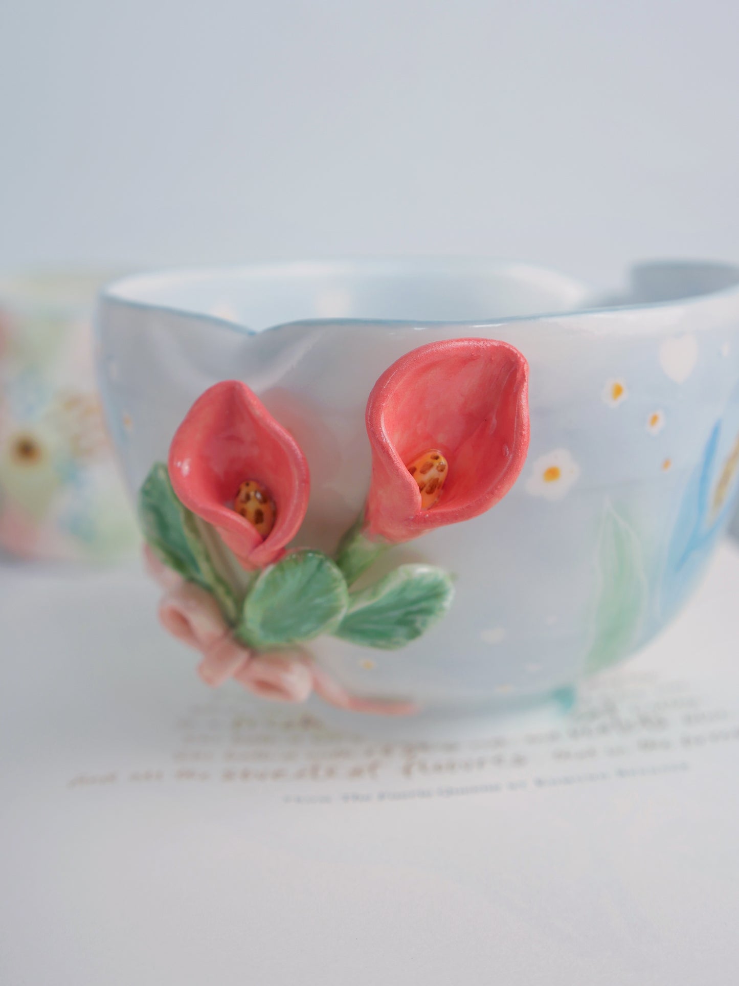 Calla lily matcha bowl