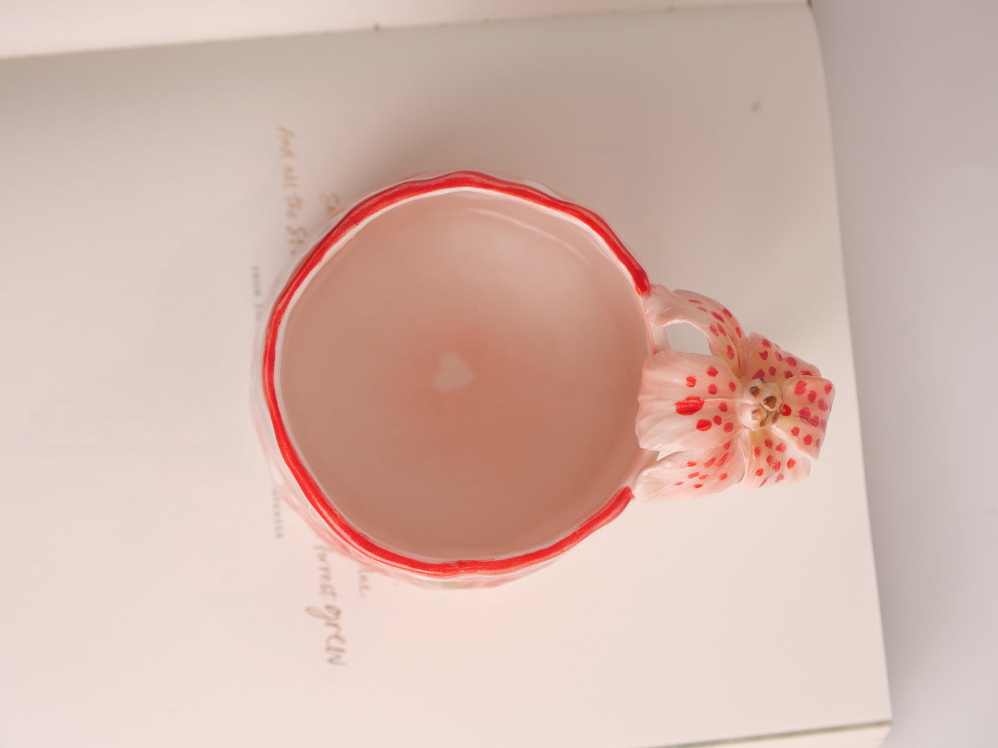 Red hibiscus mug