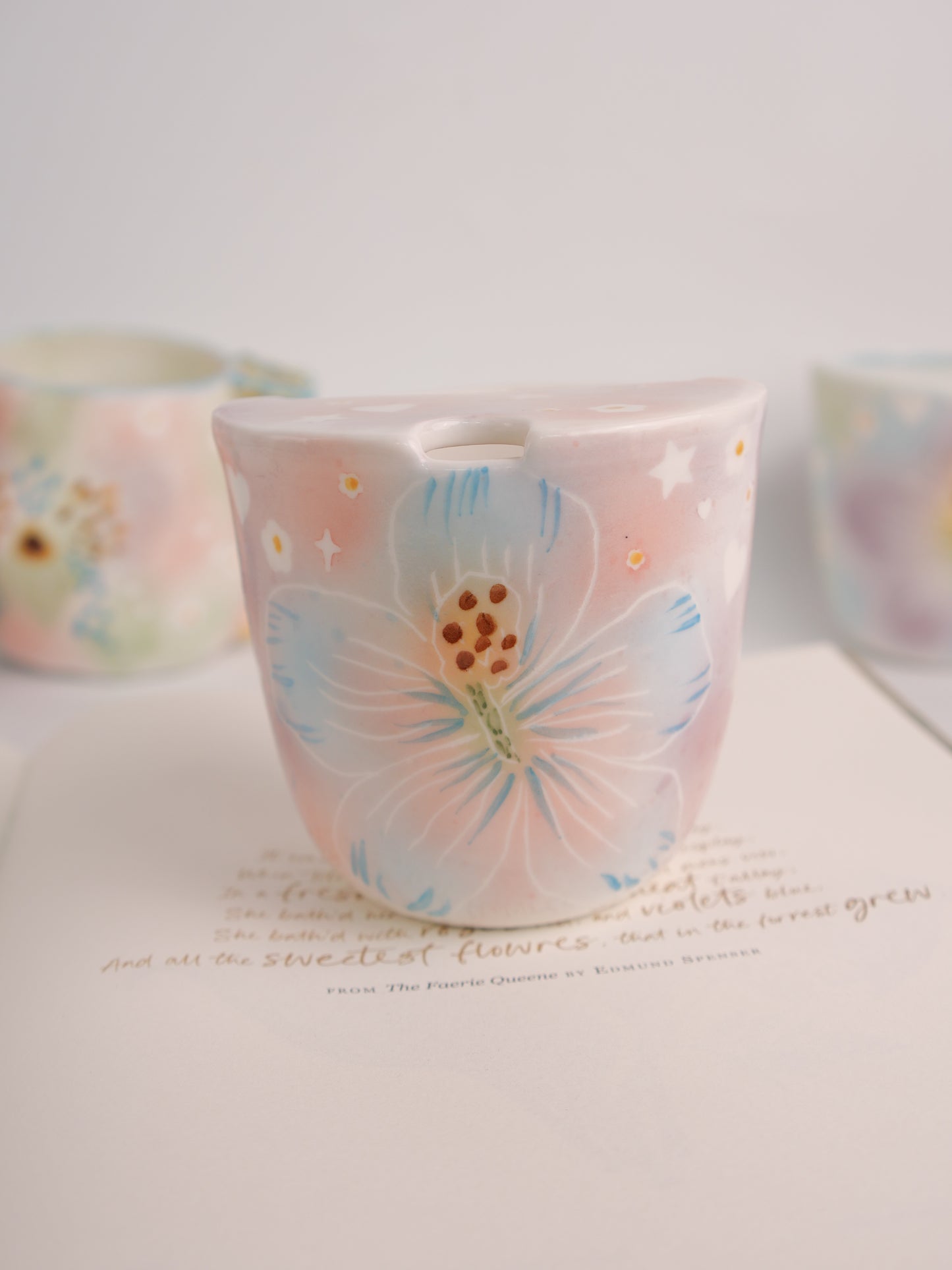 Blue hibiscus sip cup