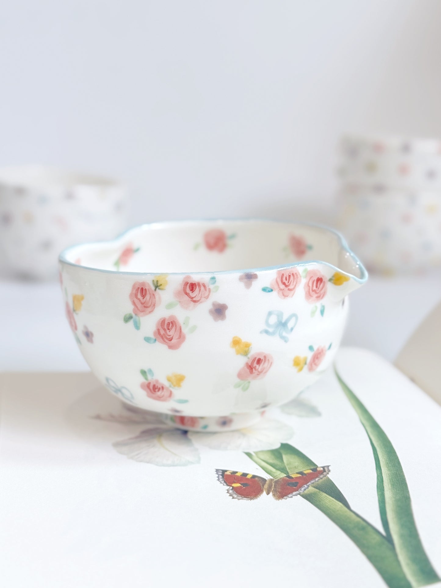 (PREORDER ) pink rose matcha bowl