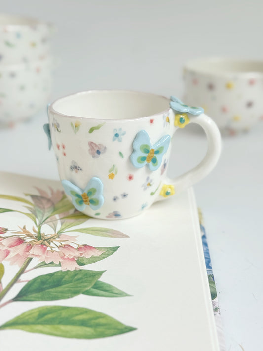 purple floral whimsy cup