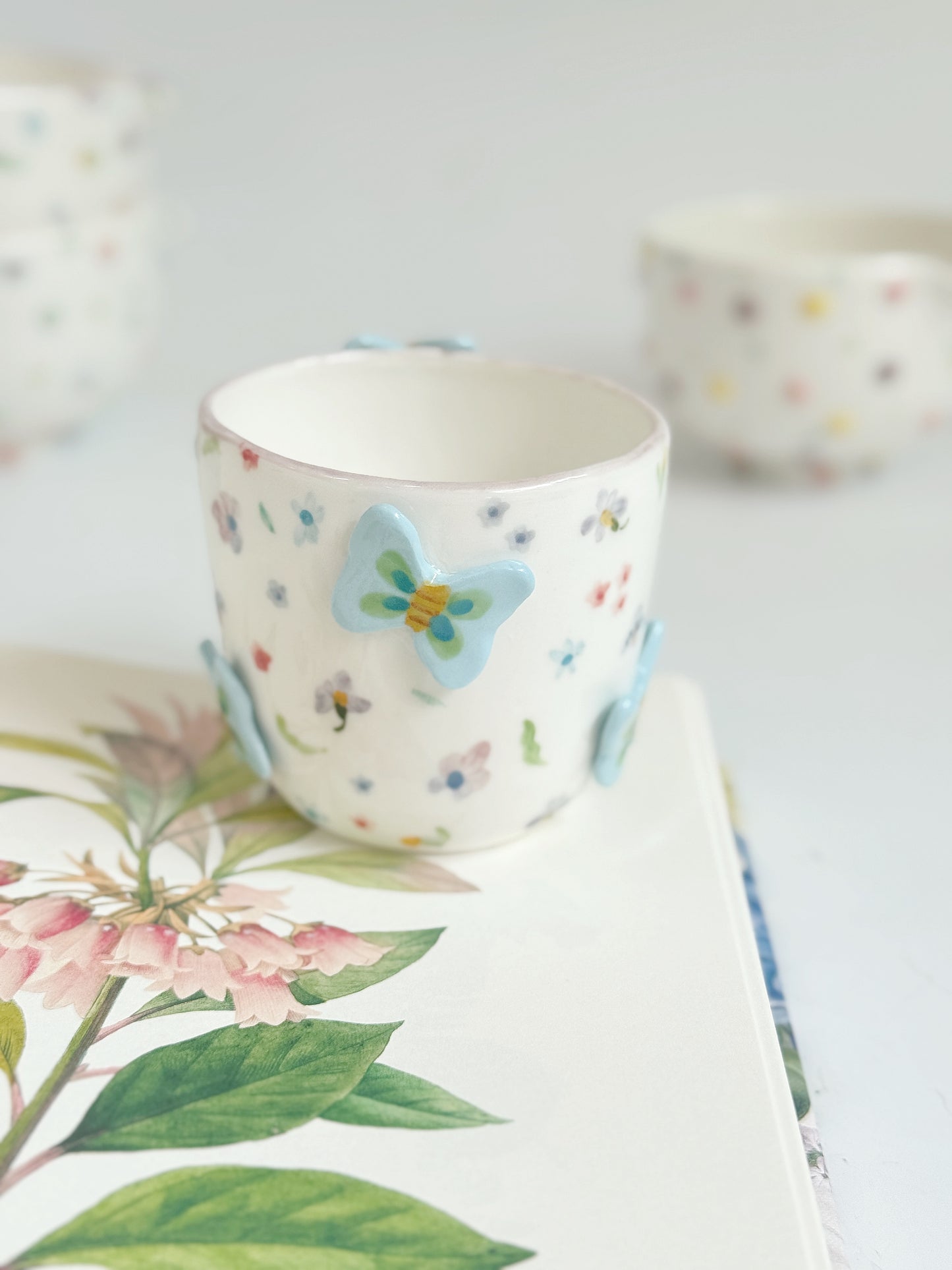purple floral whimsy cup
