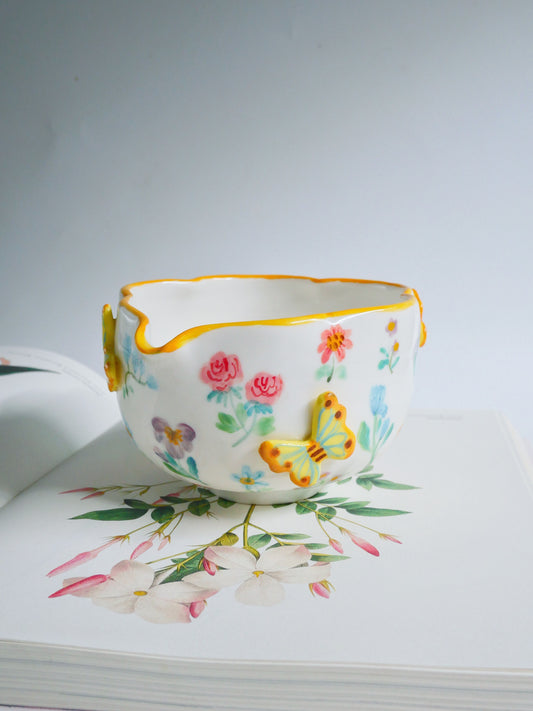 yellow botanica garden matcha bowl