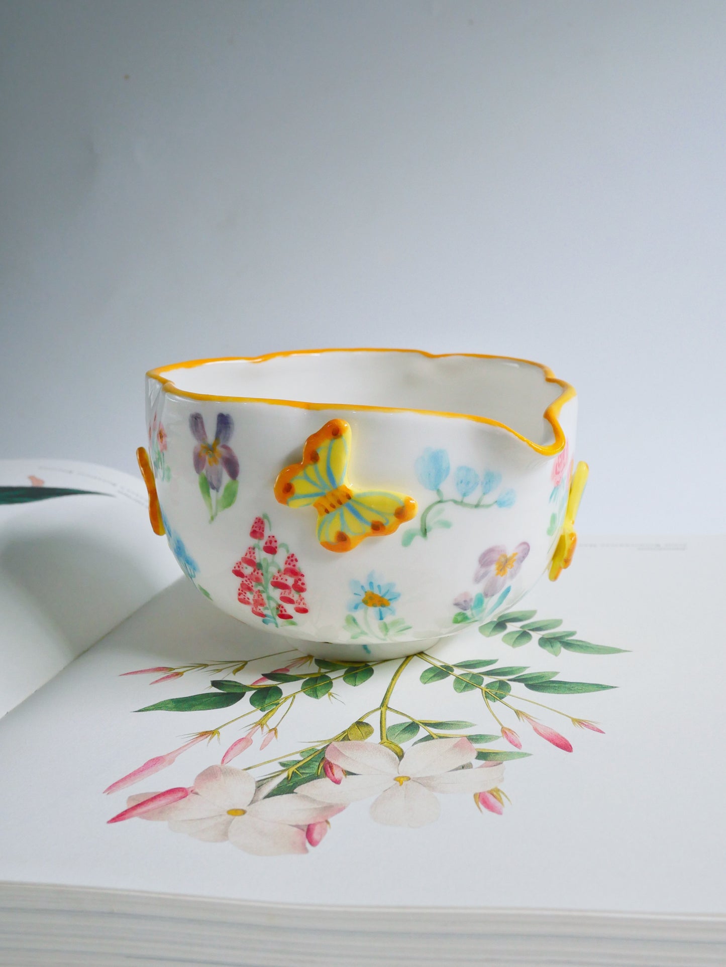 yellow botanica garden matcha bowl