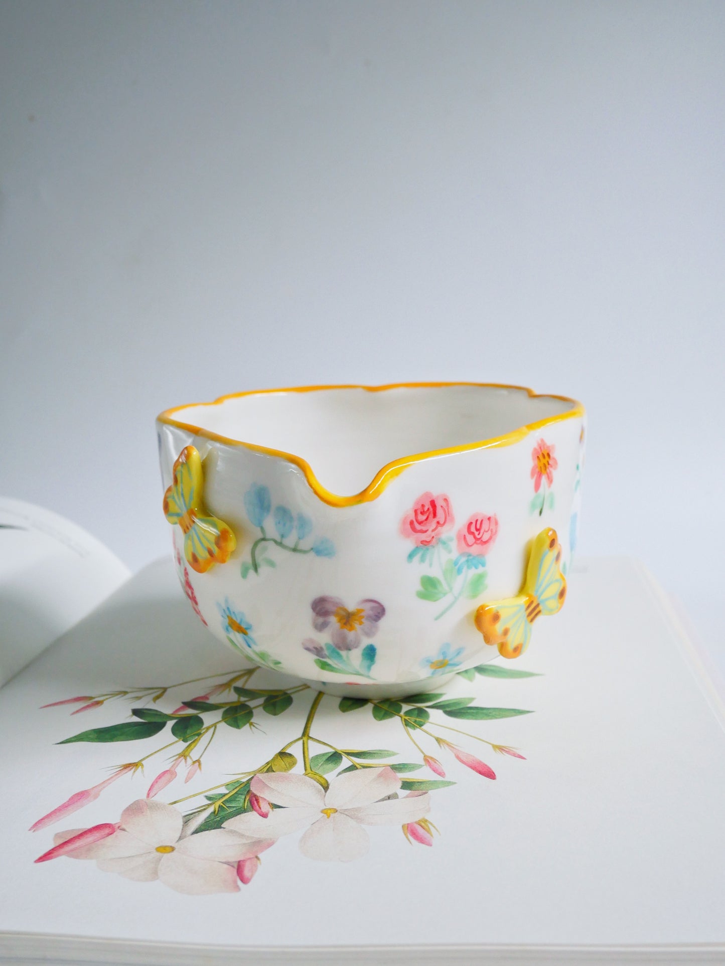 yellow botanica garden matcha bowl