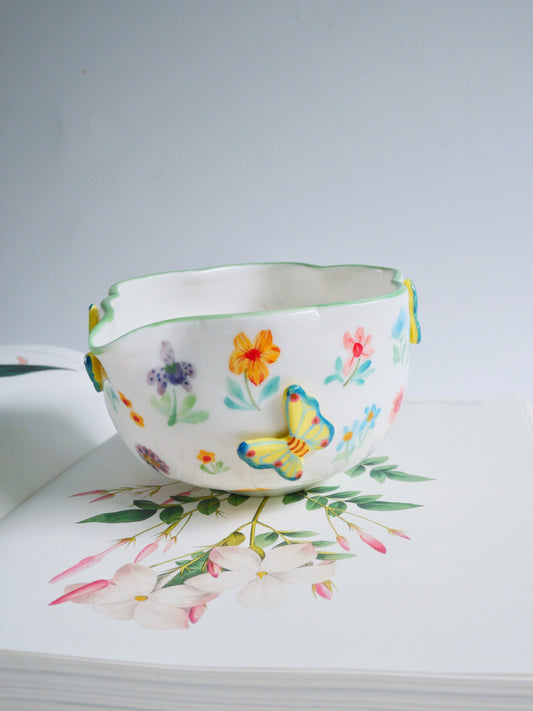 yellow botanica garden matcha bowl