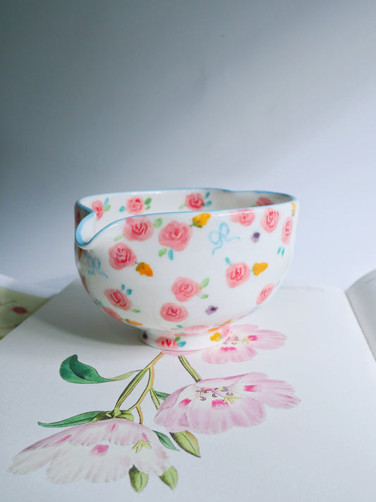 blushing rose matcha bowl