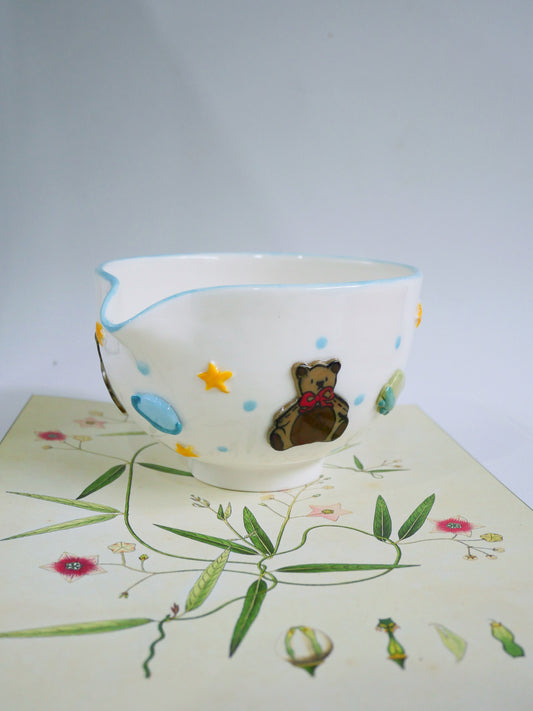 teddy bear matcha bowl