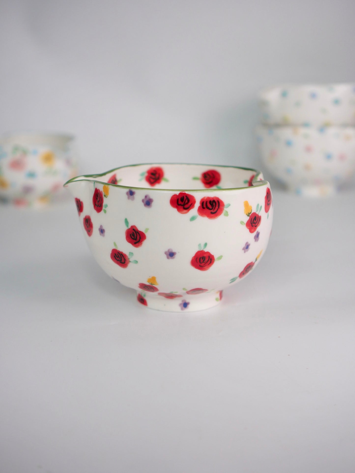 red rose matcha bowl